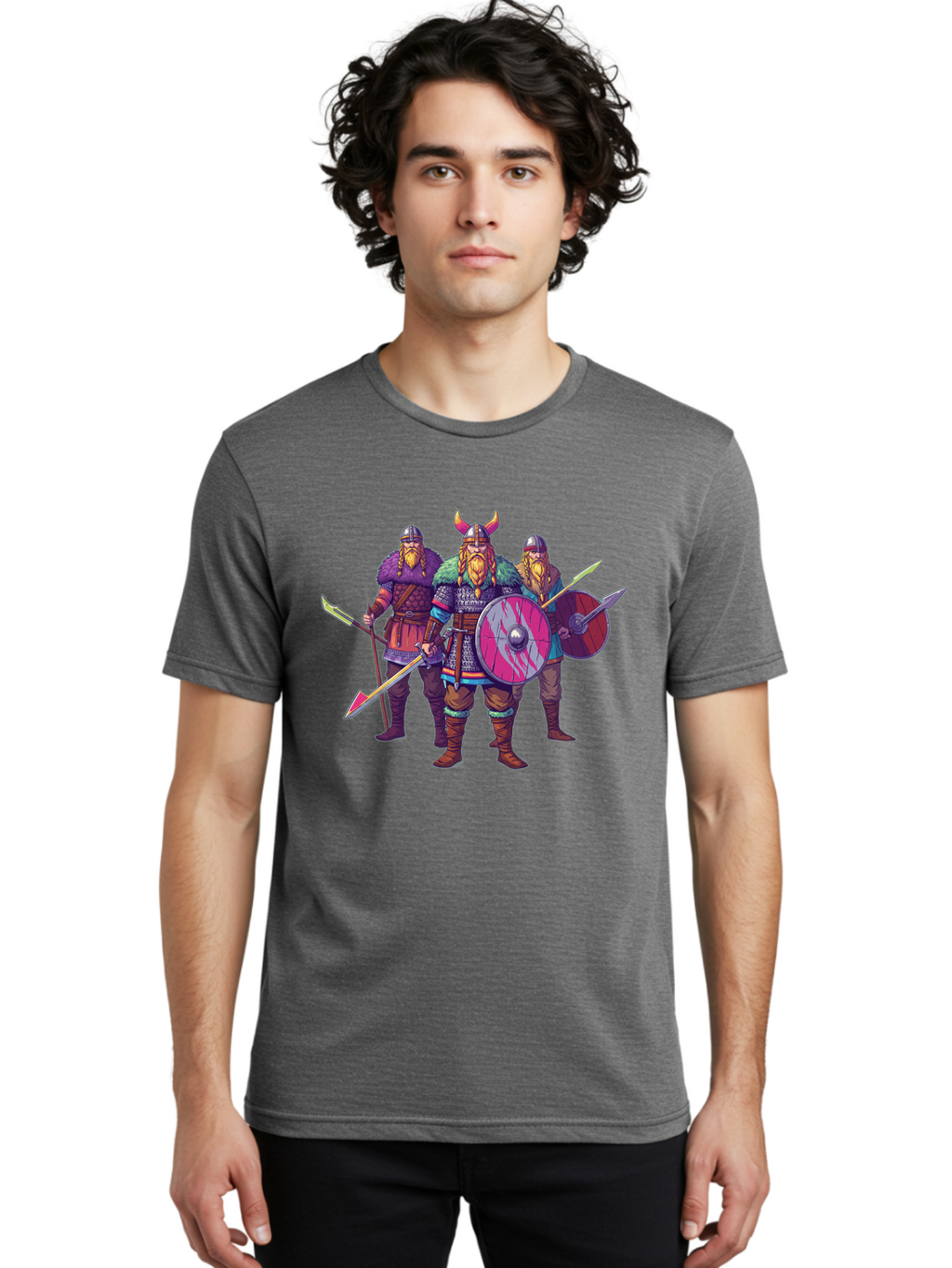 Viking-Warriors-6 Men'S Graphic Tee, 100% Cotton, Comfortable Casual Summer Wear, Machine Washable, Vintage Camera, Old Camera, Antique Camera, Black Camera, Classic Photography, Photography Equipment, Nostalgic Device, Film Camera, Camera Art Bah334