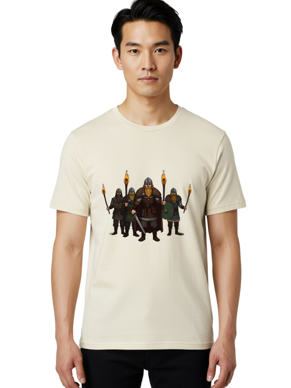 Viking-Warriors-7 Men'S Graphic Tee, 100% Cotton, Comfortable Casual Summer Wear, Machine Washable, Vintage Camera, Old Camera, Antique Camera, Black Camera, Classic Photography, Photography Equipment, Nostalgic Device, Film Camera, Camera Art Bah335