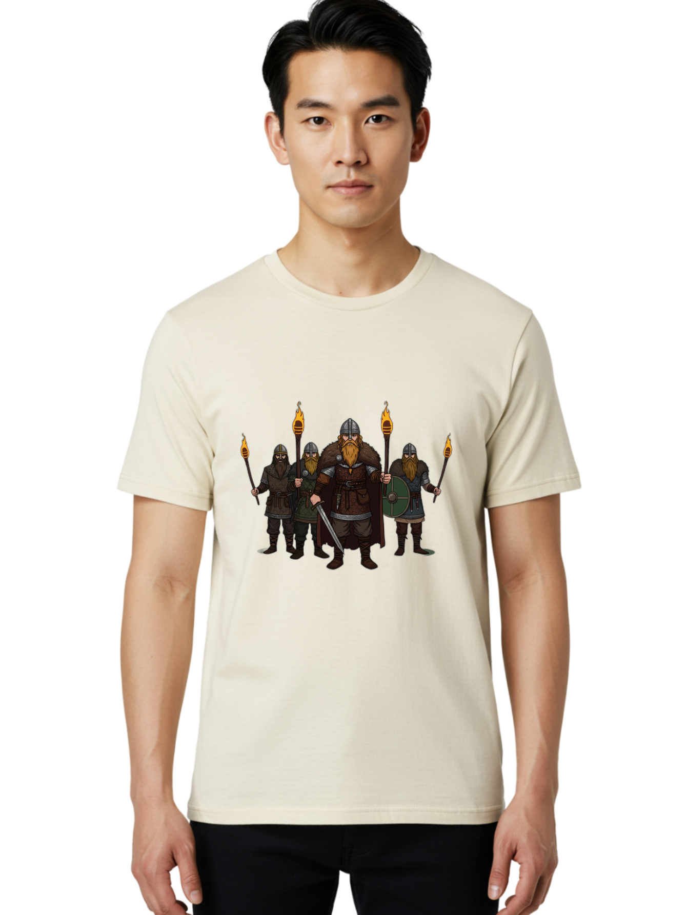 Viking-Warriors-7 Men'S Graphic Tee, 100% Cotton, Comfortable Casual Summer Wear, Machine Washable, Vintage Camera, Old Camera, Antique Camera, Black Camera, Classic Photography, Photography Equipment, Nostalgic Device, Film Camera, Camera Art Bah335