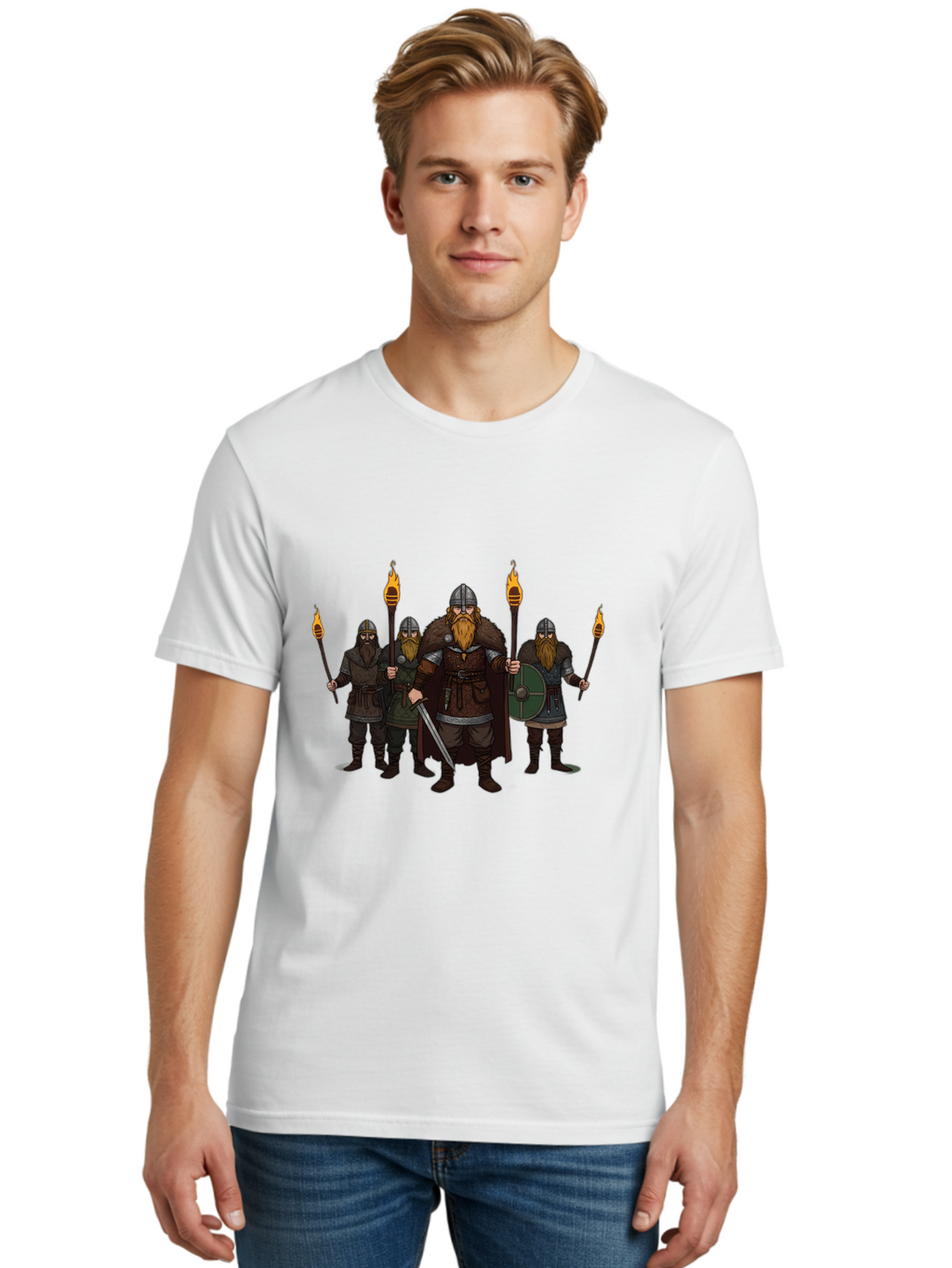 Viking-Warriors-7 Men'S Graphic Tee, 100% Cotton, Comfortable Casual Summer Wear, Machine Washable, Vintage Camera, Old Camera, Antique Camera, Black Camera, Classic Photography, Photography Equipment, Nostalgic Device, Film Camera, Camera Art Bah335