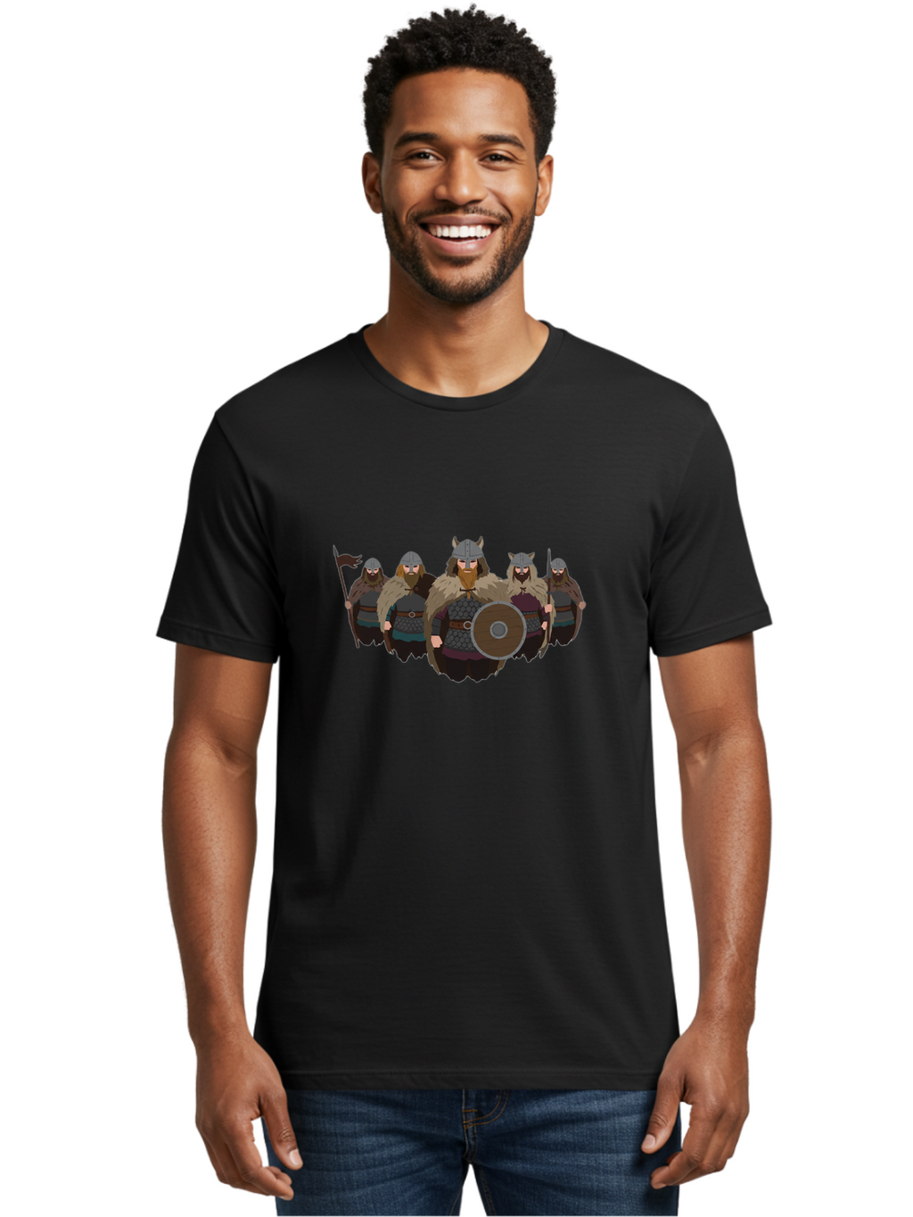 Viking-Warriors-8 Men'S Graphic Tee, 100% Cotton, Comfortable Casual Summer Wear, Machine Washable, Vintage Camera, Old Camera, Antique Camera, Black Camera, Classic Photography, Photography Equipment, Nostalgic Device, Film Camera, Camera Art Bah336
