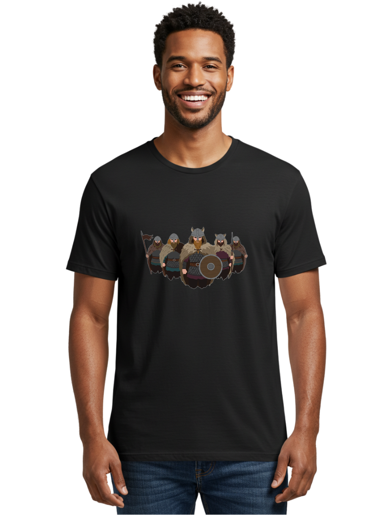 Viking-Warriors-8 Men'S Graphic Tee, 100% Cotton, Comfortable Casual Summer Wear, Machine Washable, Vintage Camera, Old Camera, Antique Camera, Black Camera, Classic Photography, Photography Equipment, Nostalgic Device, Film Camera, Camera Art Bah336