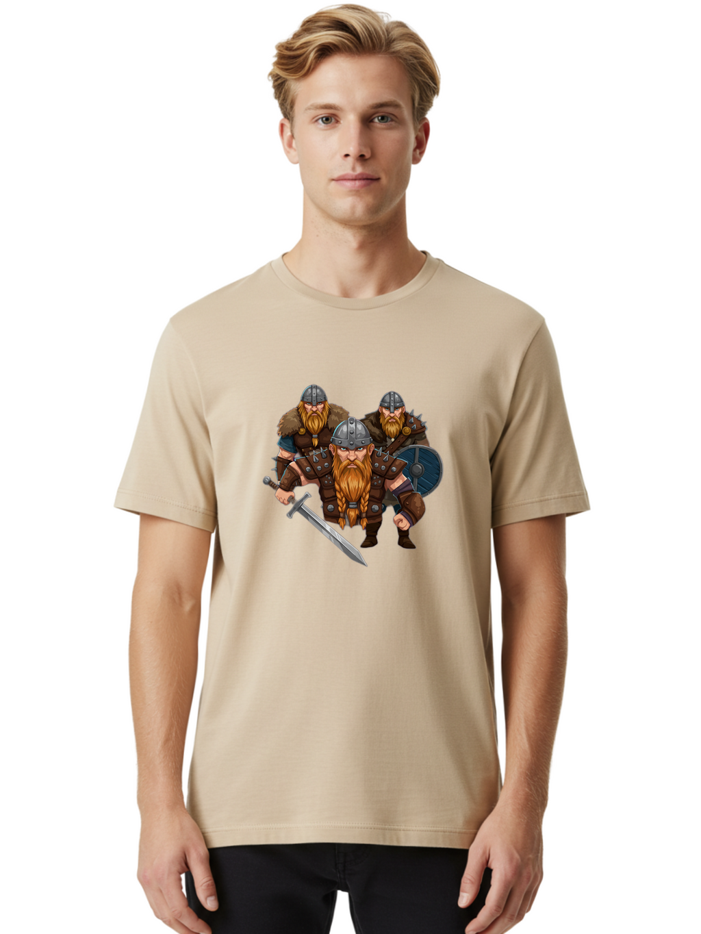 Viking-Warriors-9 Men'S Graphic Tee, 100% Cotton, Comfortable Casual Summer Wear, Machine Washable, Vintage Camera, Old Camera, Antique Camera, Black Camera, Classic Photography, Photography Equipment, Nostalgic Device, Film Camera, Camera Art Bah337