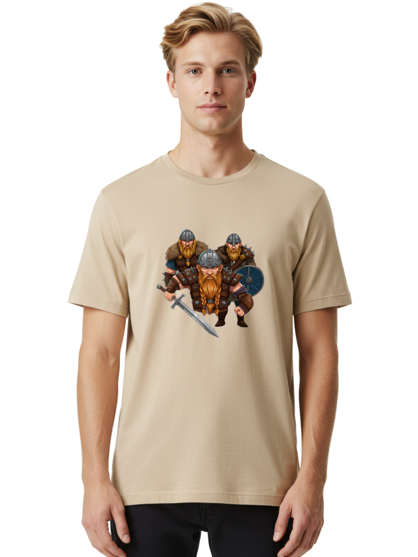 Viking-Warriors-9 Men'S Graphic Tee, 100% Cotton, Comfortable Casual Summer Wear, Machine Washable, Vintage Camera, Old Camera, Antique Camera, Black Camera, Classic Photography, Photography Equipment, Nostalgic Device, Film Camera, Camera Art Bah337