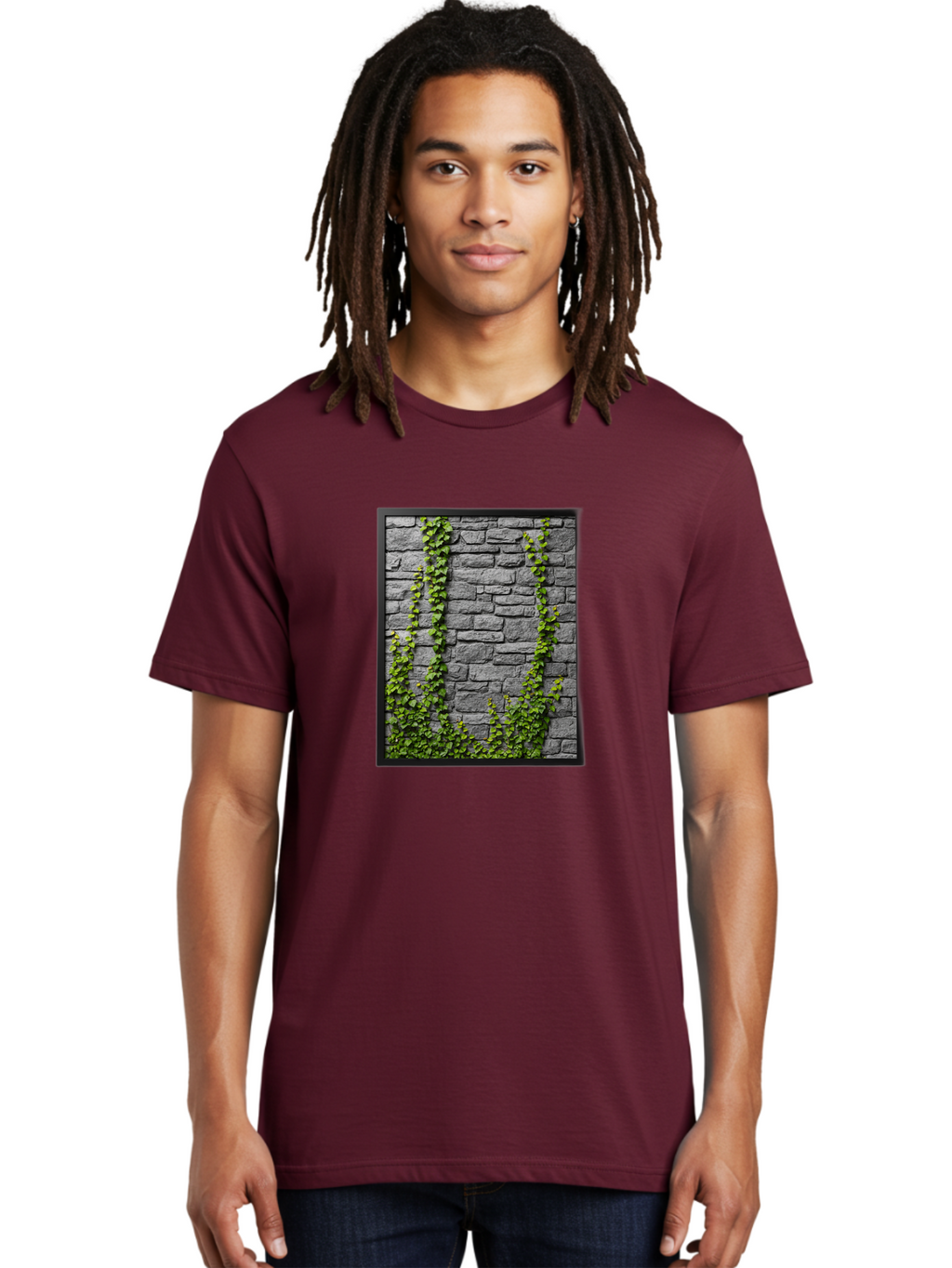 Vines-On-Stone-Wall Men'S Graphic Tee, 100% Cotton, Comfortable Casual Summer Wear, Machine Washable, Vintage Camera, Old Camera, Antique Camera, Black Camera, Classic Photography, Photography Equipment, Nostalgic Device, Film Camera, Bah342