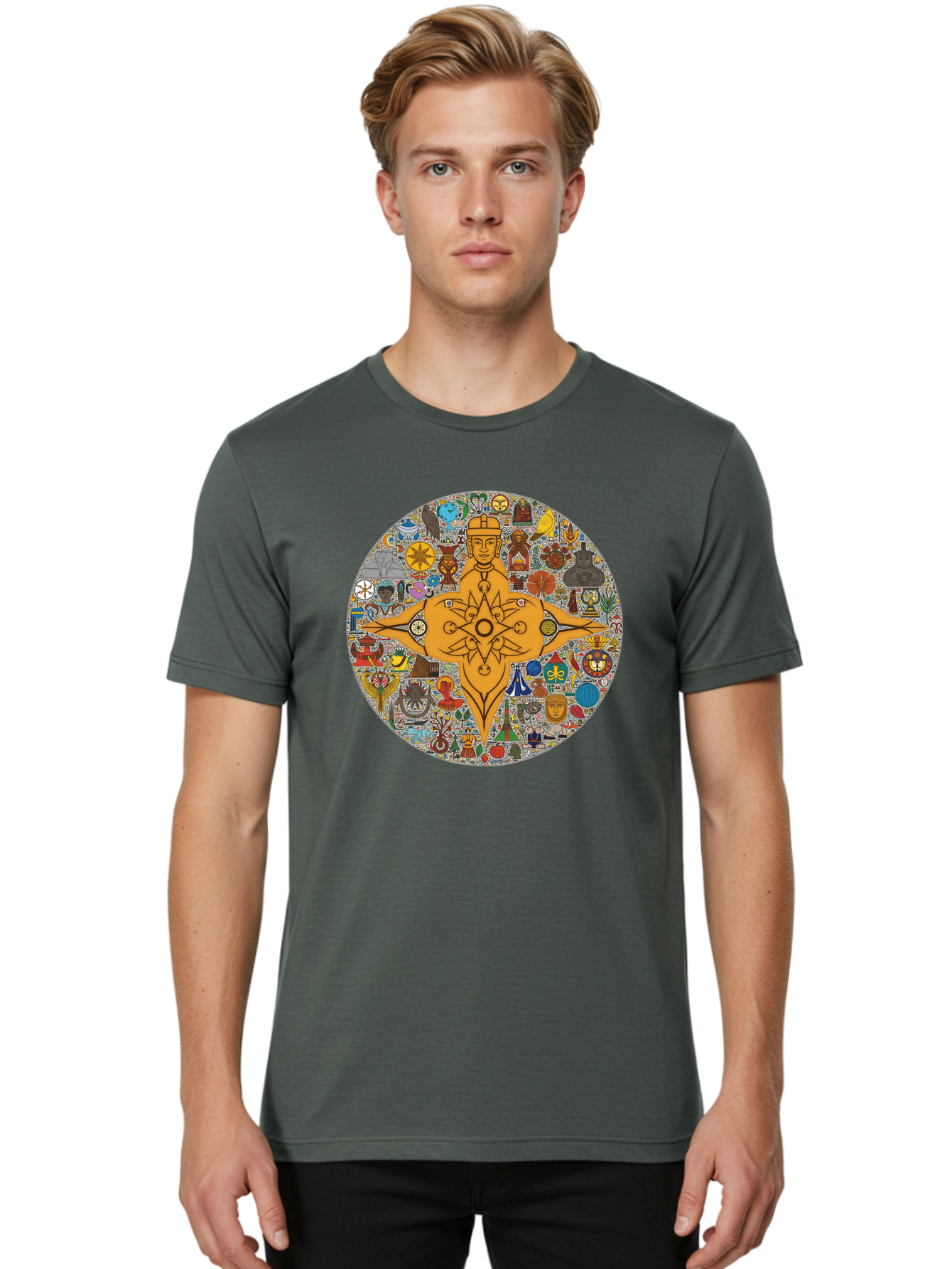 Vitruvian-Man Men'S Graphic Tee, 100% Cotton, Comfortable Casual Summer Wear, Machine Washable, Vintage Camera, Old Camera, Antique Camera, Black Camera, Classic Photography, Photography Equipment, Nostalgic Device, Film Camera, Camera Art Bah350