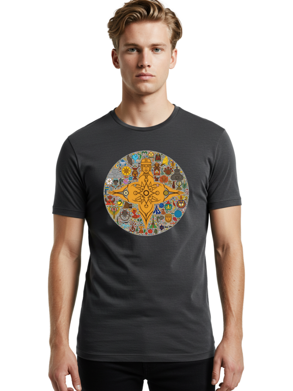 Vitruvian-Man Men'S Graphic Tee, 100% Cotton, Comfortable Casual Summer Wear, Machine Washable, Vintage Camera, Old Camera, Antique Camera, Black Camera, Classic Photography, Photography Equipment, Nostalgic Device, Film Camera, Camera Art Bah350
