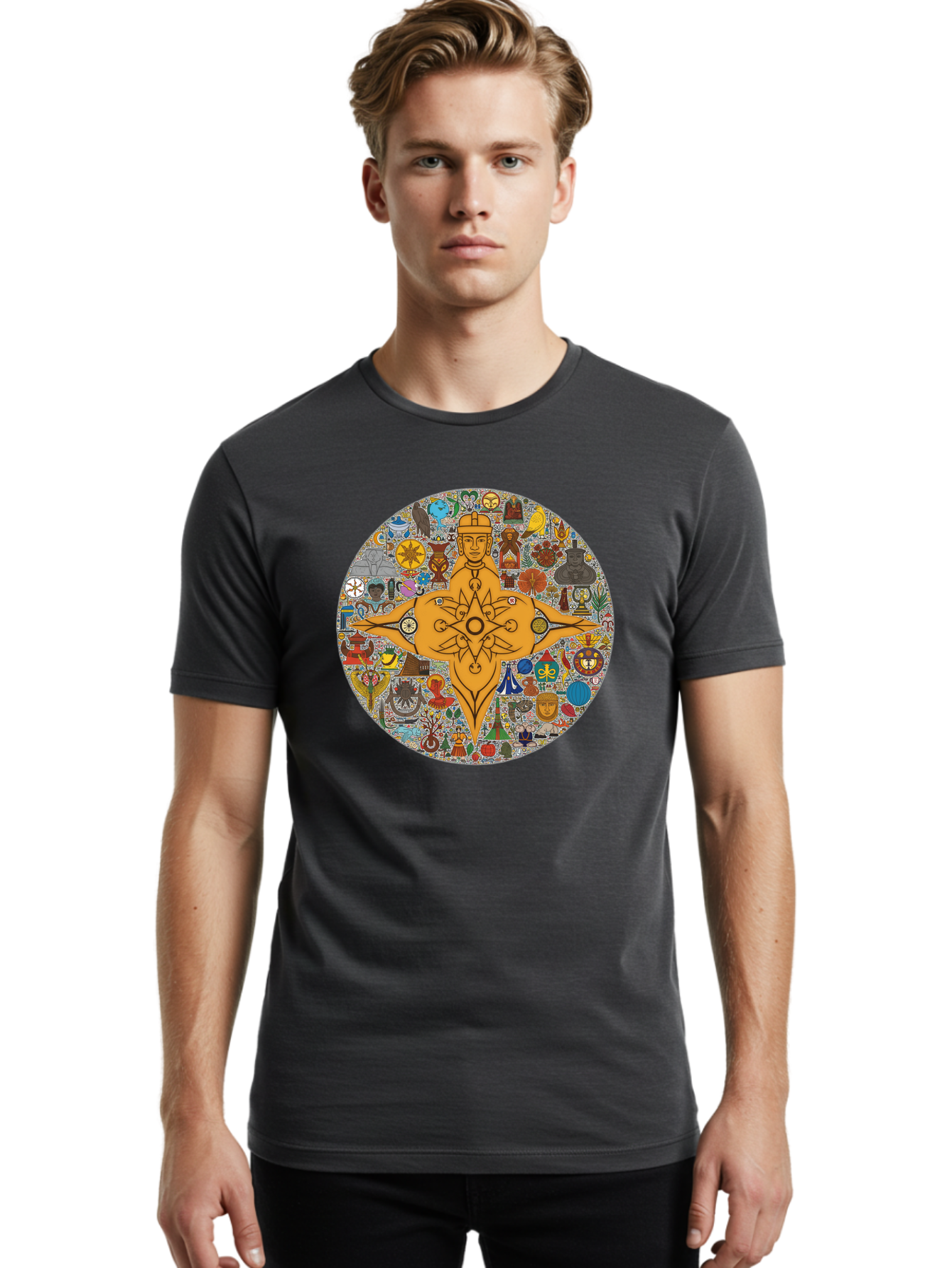 Vitruvian-Man Men'S Graphic Tee, 100% Cotton, Comfortable Casual Summer Wear, Machine Washable, Vintage Camera, Old Camera, Antique Camera, Black Camera, Classic Photography, Photography Equipment, Nostalgic Device, Film Camera, Camera Art Bah350