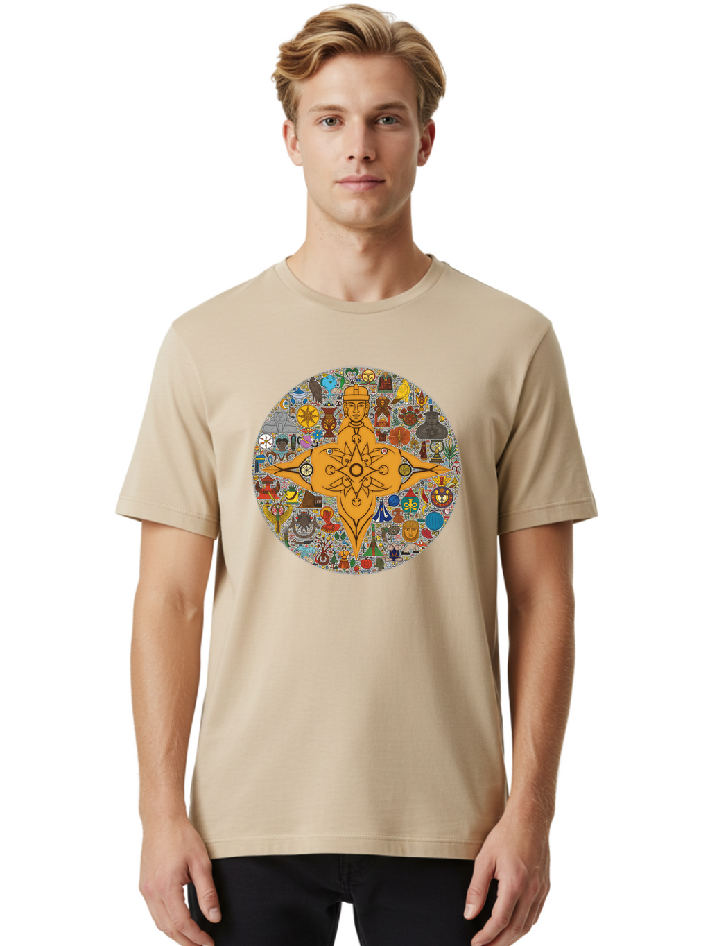 Vitruvian-Man Men'S Graphic Tee, 100% Cotton, Comfortable Casual Summer Wear, Machine Washable, Vintage Camera, Old Camera, Antique Camera, Black Camera, Classic Photography, Photography Equipment, Nostalgic Device, Film Camera, Camera Art Bah350