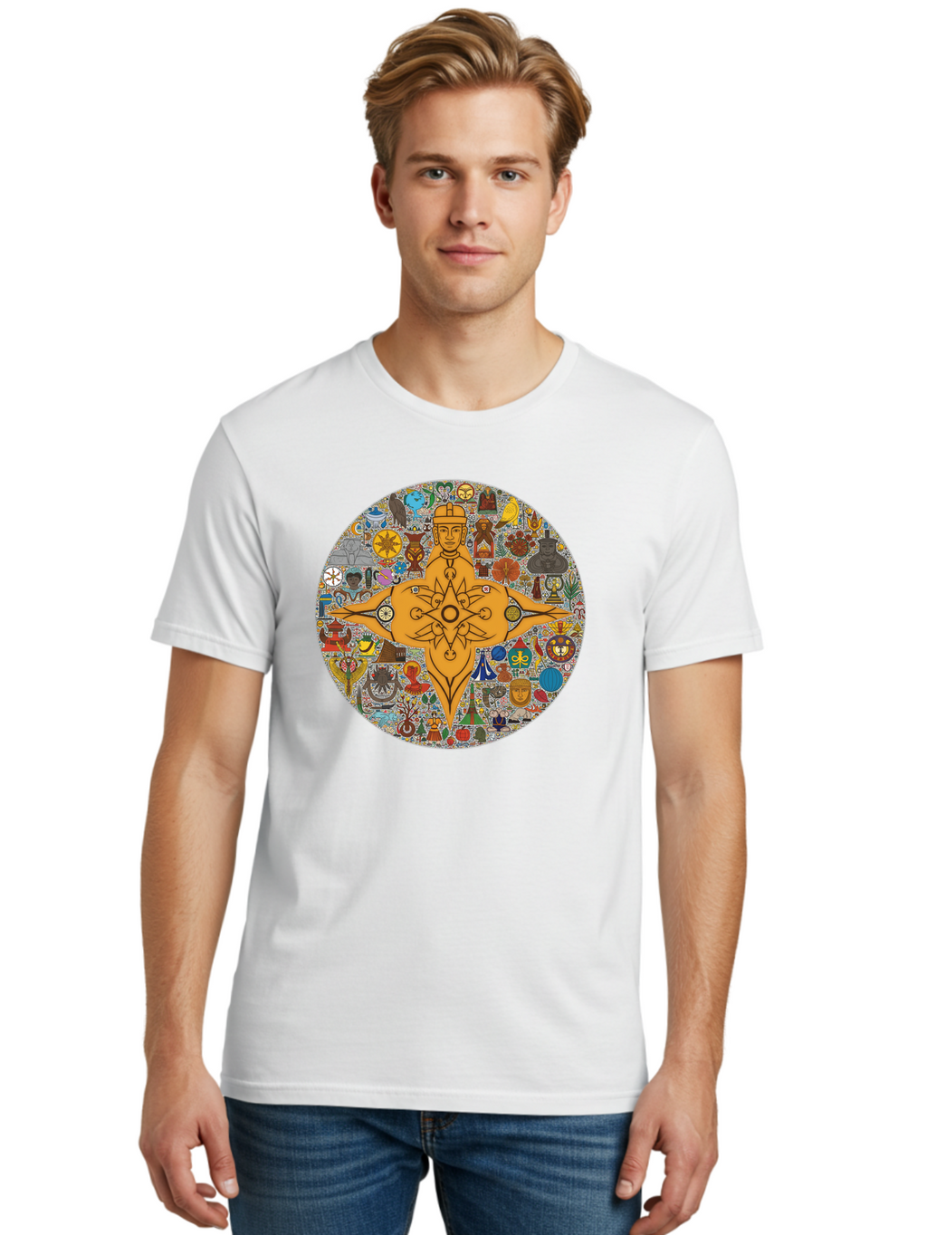 Vitruvian-Man Men'S Graphic Tee, 100% Cotton, Comfortable Casual Summer Wear, Machine Washable, Vintage Camera, Old Camera, Antique Camera, Black Camera, Classic Photography, Photography Equipment, Nostalgic Device, Film Camera, Camera Art Bah350