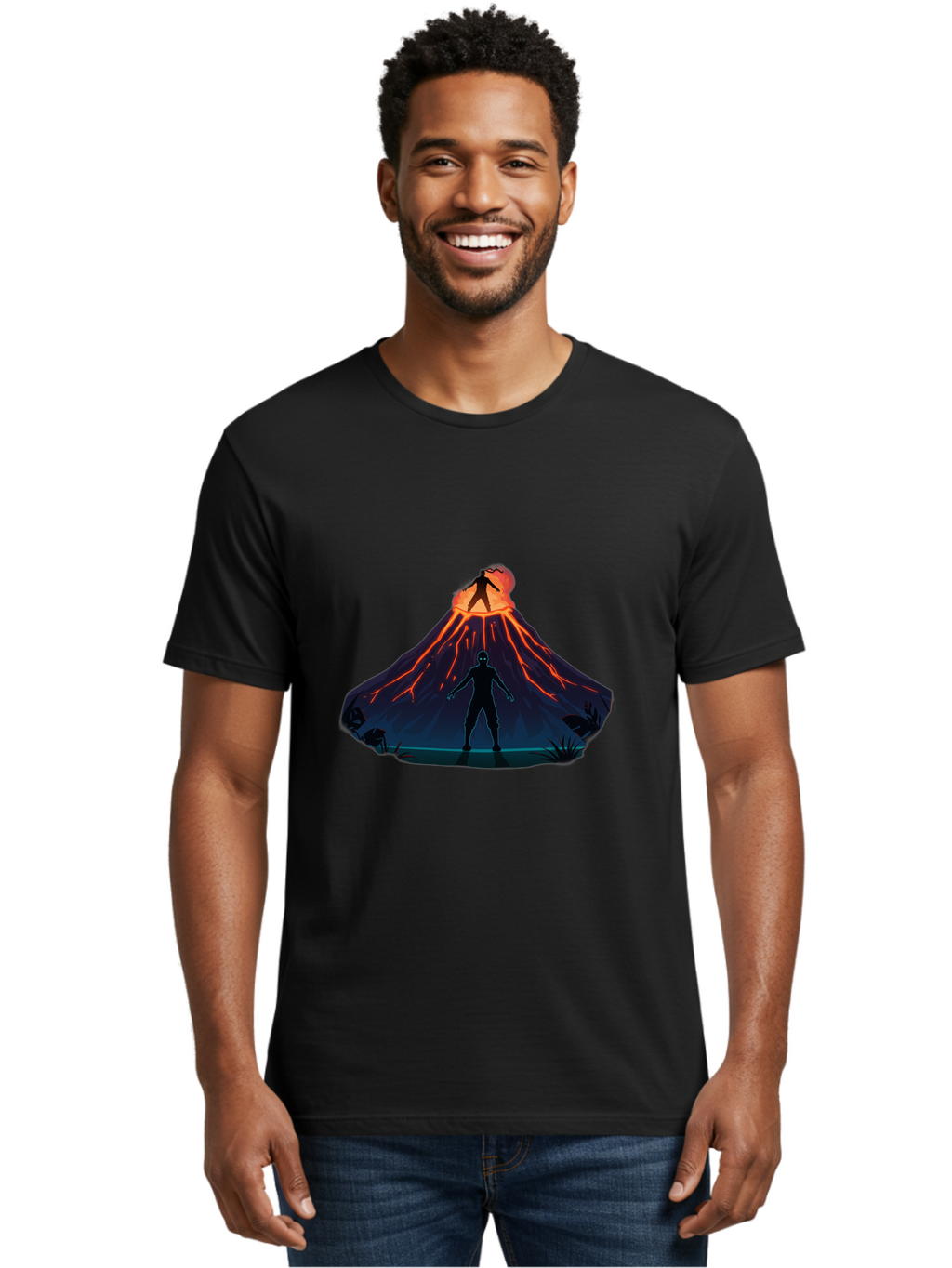 Volcano-Eruption Men'S Graphic Tee, 100% Cotton, Comfortable Casual Summer Wear, Machine Washable, Vintage Camera, Old Camera, Antique Camera, Black Camera, Classic Photography, Photography Equipment, Nostalgic Device, Film Camera, Camera Art Bah351
