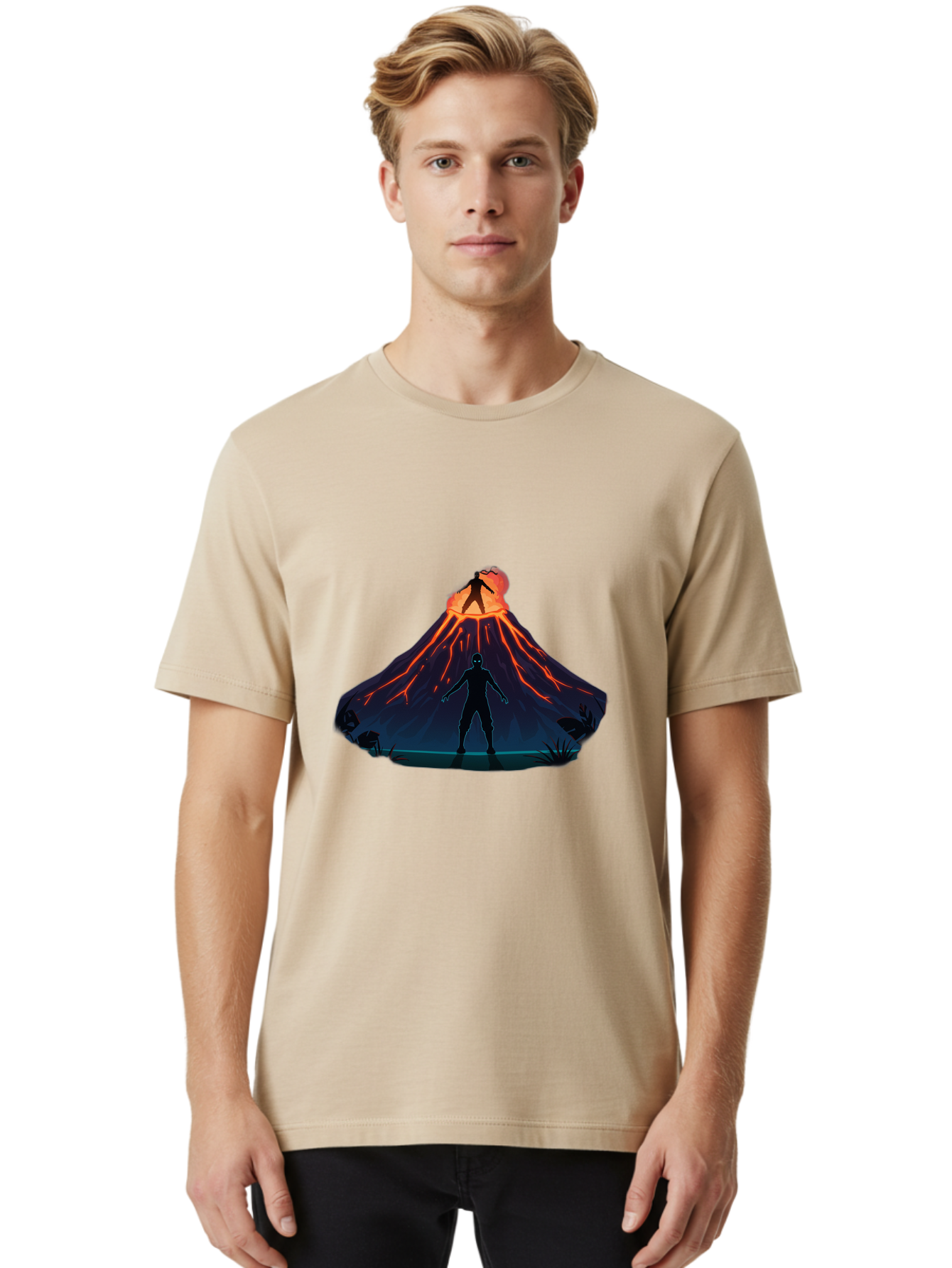 Volcano-Eruption Men'S Graphic Tee, 100% Cotton, Comfortable Casual Summer Wear, Machine Washable, Vintage Camera, Old Camera, Antique Camera, Black Camera, Classic Photography, Photography Equipment, Nostalgic Device, Film Camera, Camera Art Bah351