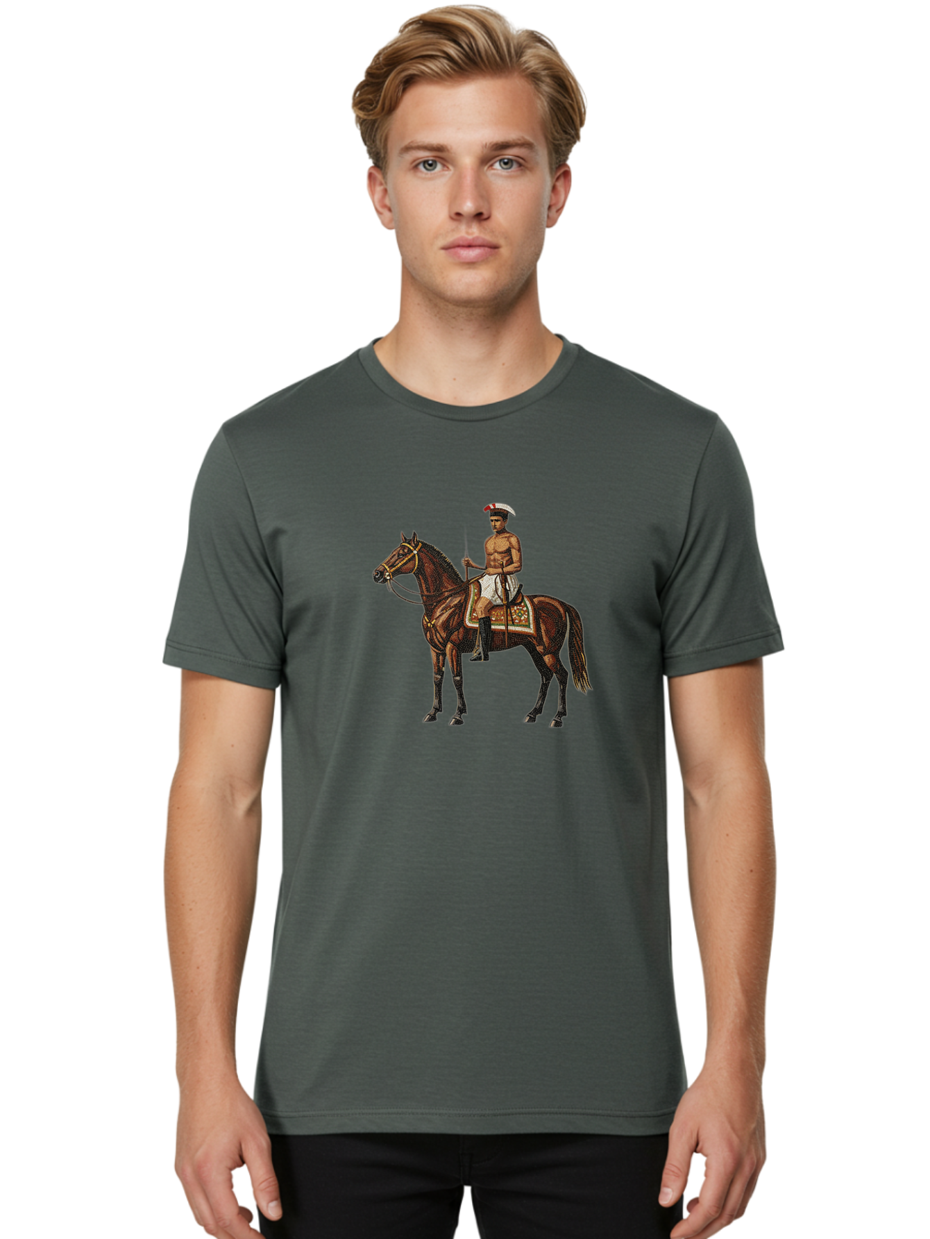 Warrior-On-Horse Men'S Graphic Tee, 100% Cotton, Comfortable Casual Summer Wear, Machine Washable, Vintage Camera, Old Camera, Antique Camera, Black Camera, Classic Photography, Photography Equipment, Nostalgic Device, Film Camera, Camera Art Bah355