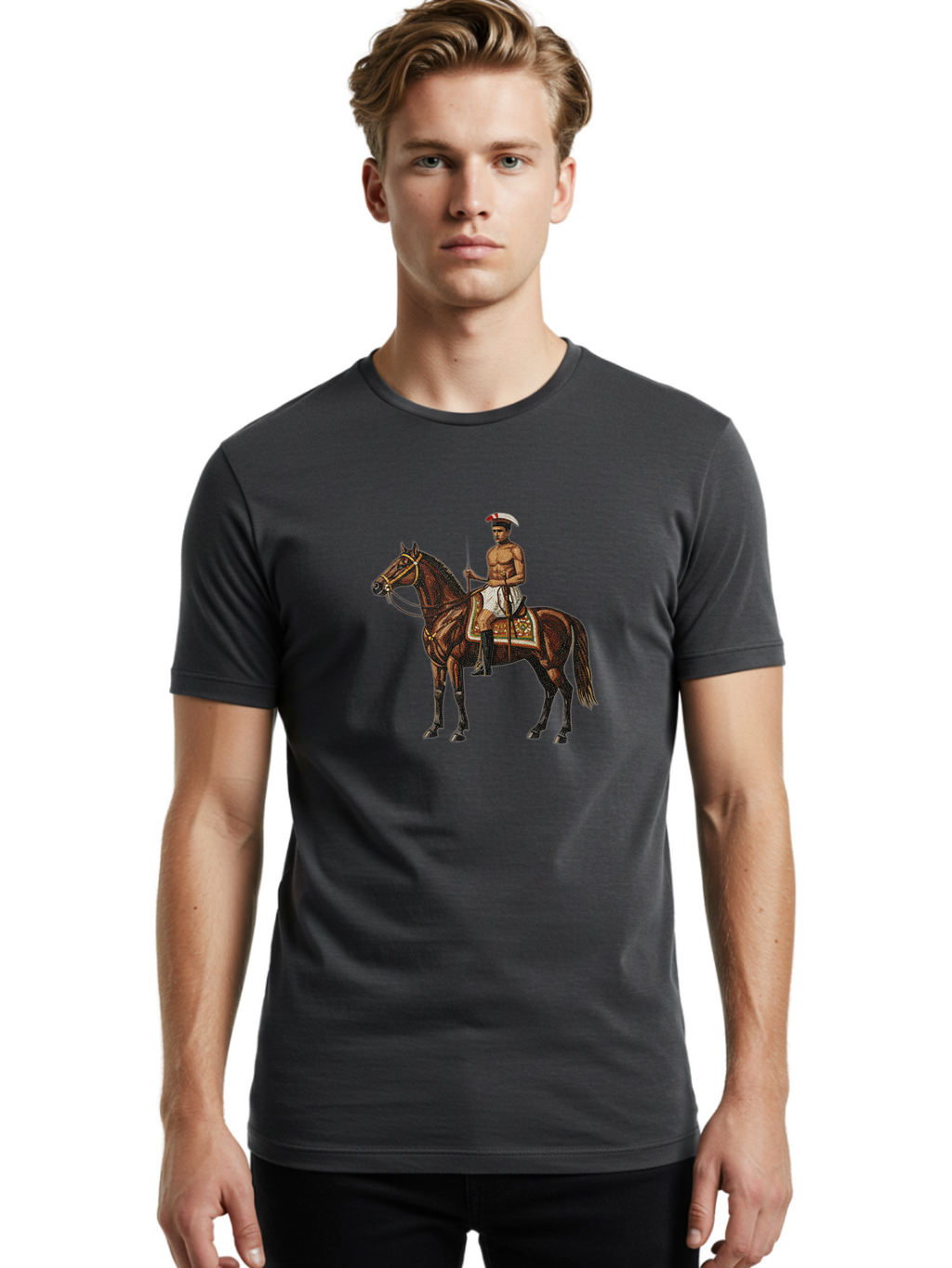 Warrior-On-Horse Men'S Graphic Tee, 100% Cotton, Comfortable Casual Summer Wear, Machine Washable, Vintage Camera, Old Camera, Antique Camera, Black Camera, Classic Photography, Photography Equipment, Nostalgic Device, Film Camera, Camera Art Bah355