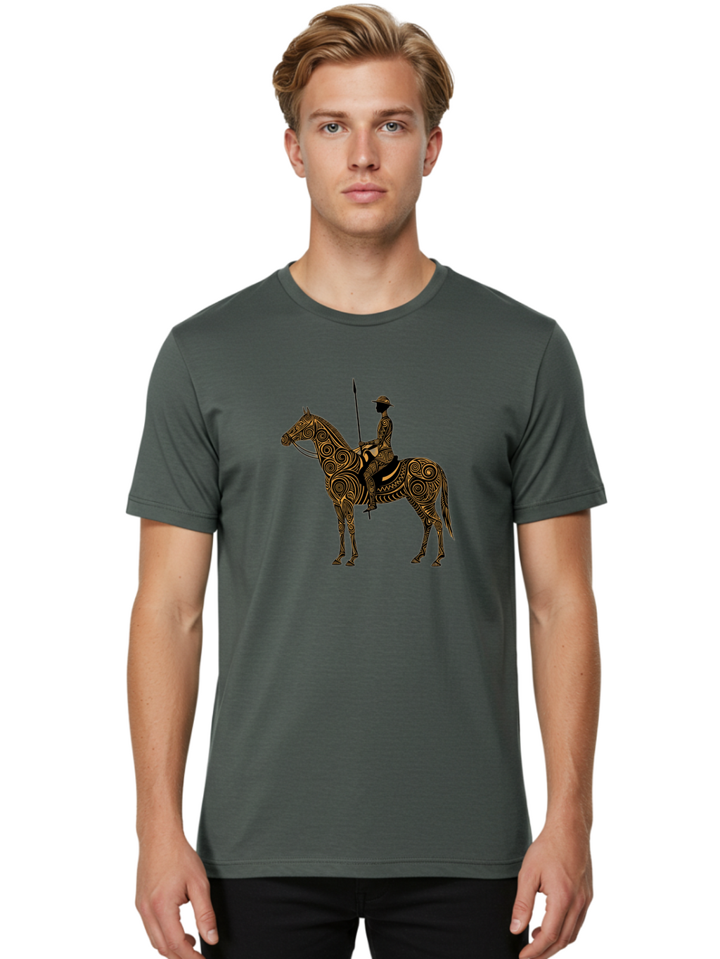 Warrior-On-Horseback Men'S Graphic Tee, 100% Cotton, Comfortable Casual Summer Wear, Machine Washable, Vintage Camera, Old Camera, Antique Camera, Black Camera, Classic Photography, Photography Equipment, Nostalgic Device, Film Camera, Bah356