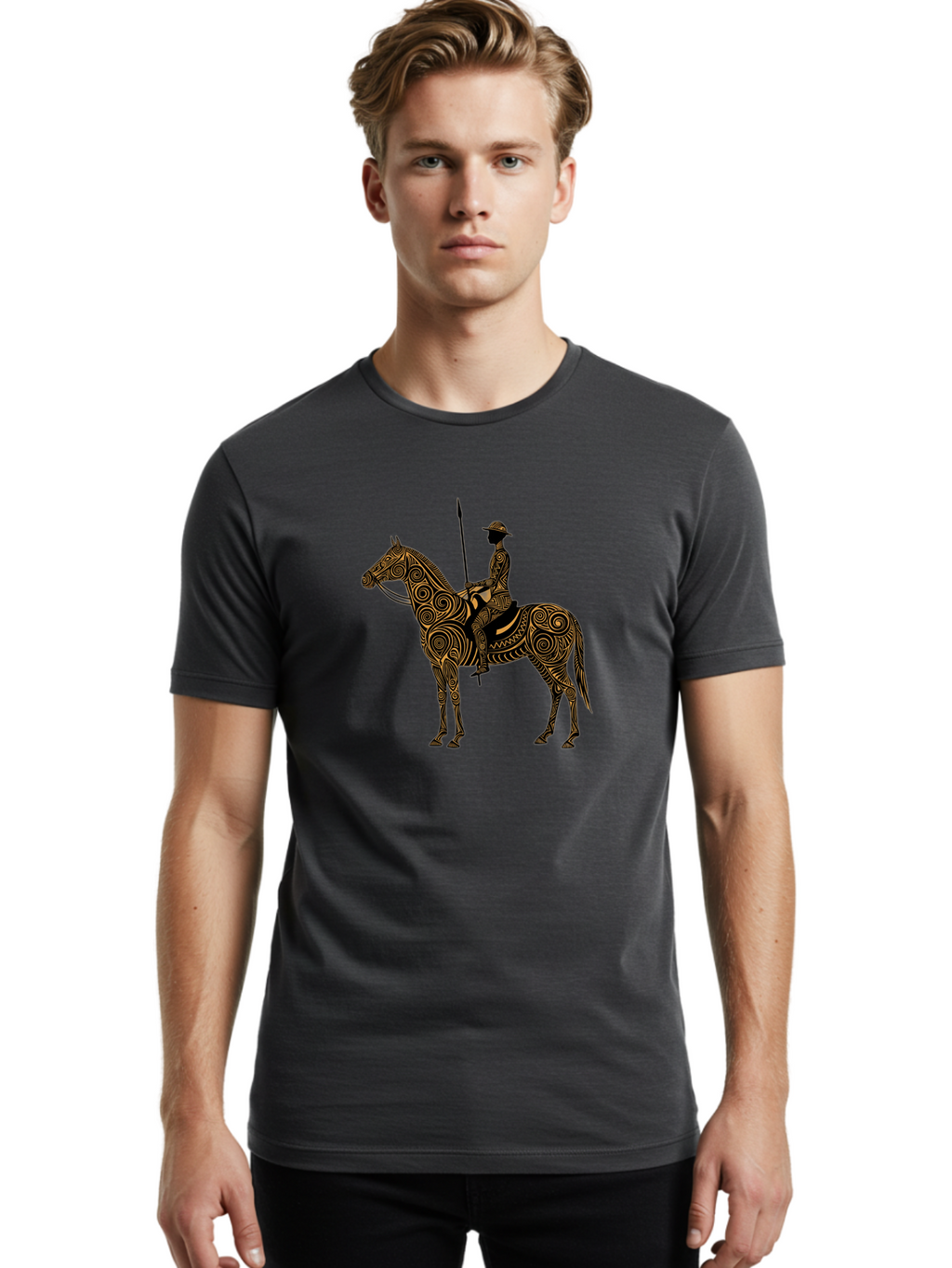 Warrior-On-Horseback Men'S Graphic Tee, 100% Cotton, Comfortable Casual Summer Wear, Machine Washable, Vintage Camera, Old Camera, Antique Camera, Black Camera, Classic Photography, Photography Equipment, Nostalgic Device, Film Camera, Bah356