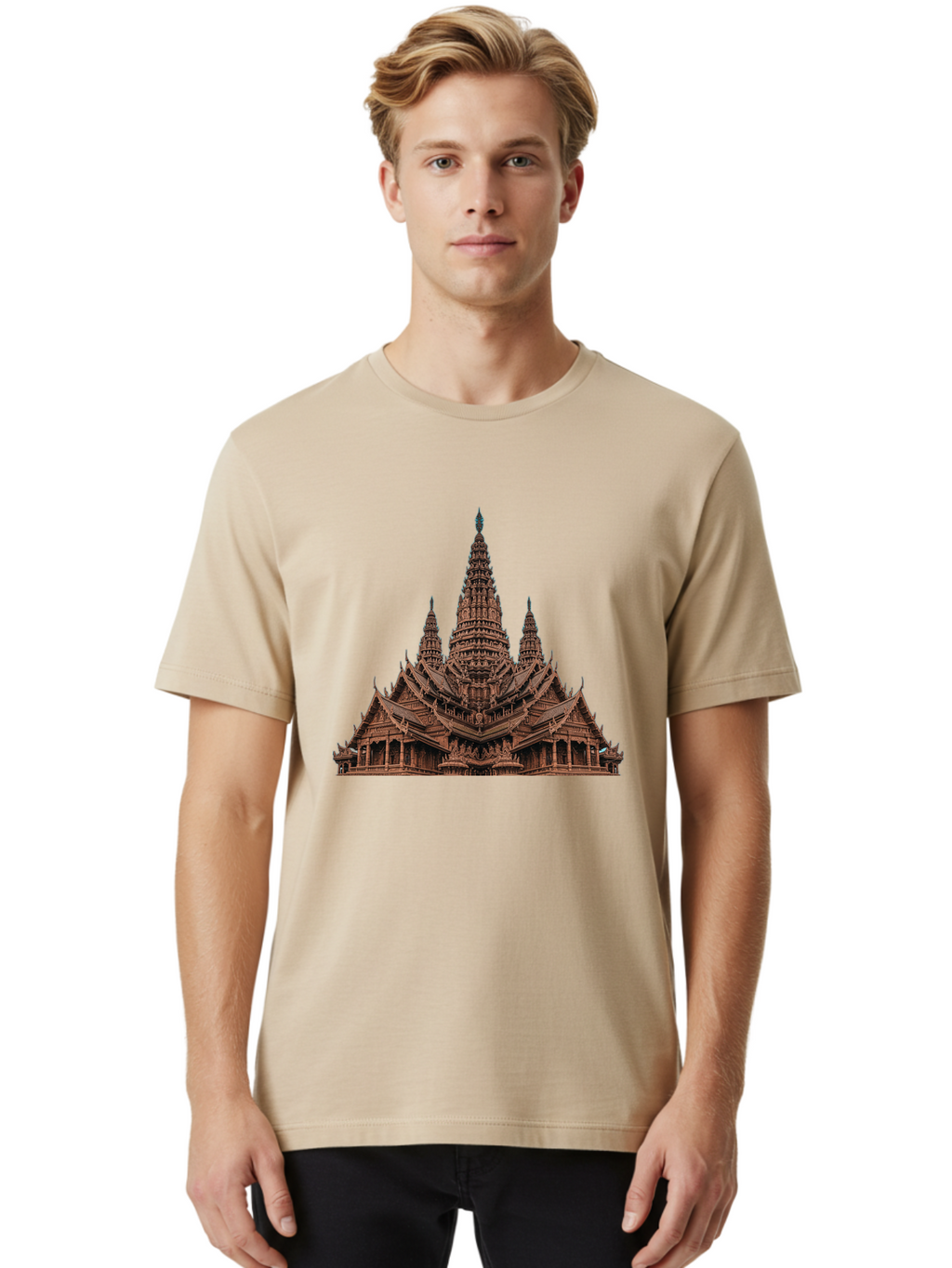 Wat-Arun-1 Men'S Graphic Tee, 100% Cotton, Comfortable Casual Summer Wear, Machine Washable, Vintage Camera, Old Camera, Antique Camera, Black Camera, Classic Photography, Photography Equipment, Nostalgic Device, Film Camera, Camera Art Bah357