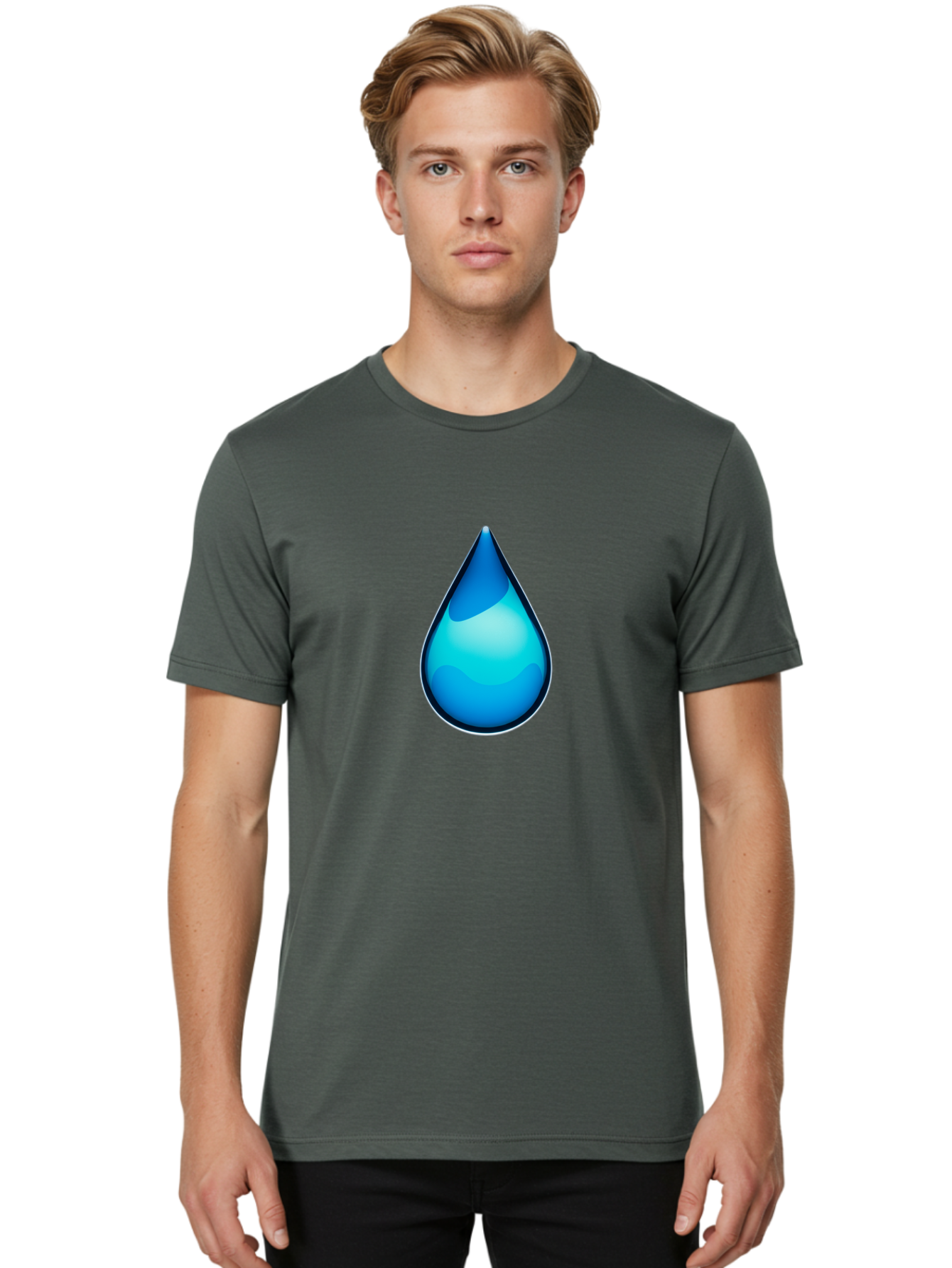 Water-Droplet-1 Men'S Graphic Tee, 100% Cotton, Comfortable Casual Summer Wear, Machine Washable, Vintage Camera, Old Camera, Antique Camera, Black Camera, Classic Photography, Photography Equipment, Nostalgic Device, Film Camera, Camera Art Bah360