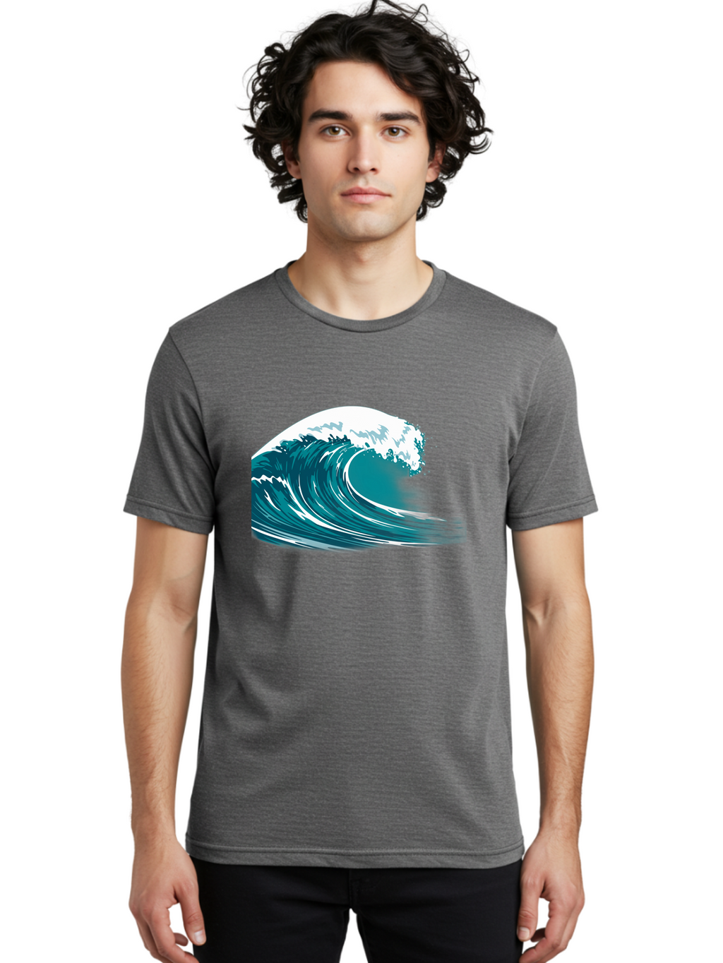 Wave Men'S Graphic Tee, 100% Cotton, Comfortable Casual Summer Wear, Machine Washable, Vintage Camera, Old Camera, Antique Camera, Black Camera, Classic Photography, Photography Equipment, Nostalgic Device, Film Camera, Camera Art Bah364