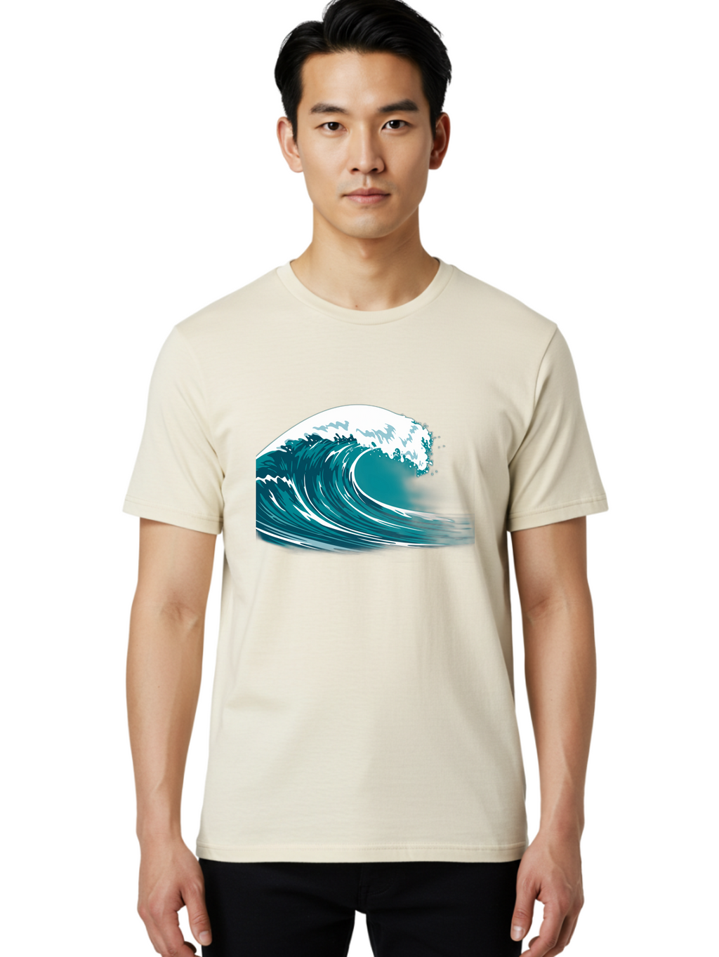 Wave Men'S Graphic Tee, 100% Cotton, Comfortable Casual Summer Wear, Machine Washable, Vintage Camera, Old Camera, Antique Camera, Black Camera, Classic Photography, Photography Equipment, Nostalgic Device, Film Camera, Camera Art Bah364