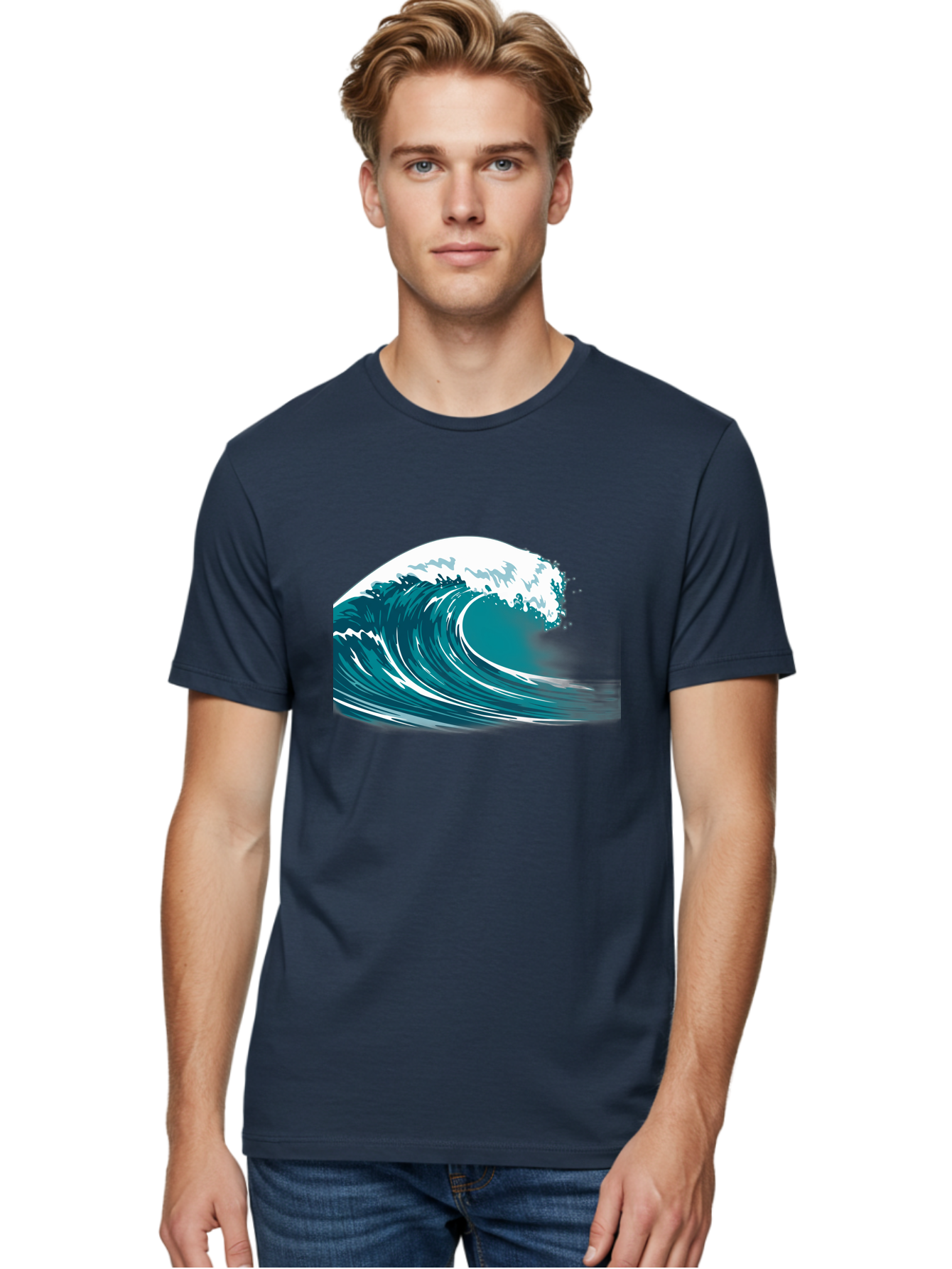 Wave Men'S Graphic Tee, 100% Cotton, Comfortable Casual Summer Wear, Machine Washable, Vintage Camera, Old Camera, Antique Camera, Black Camera, Classic Photography, Photography Equipment, Nostalgic Device, Film Camera, Camera Art Bah364