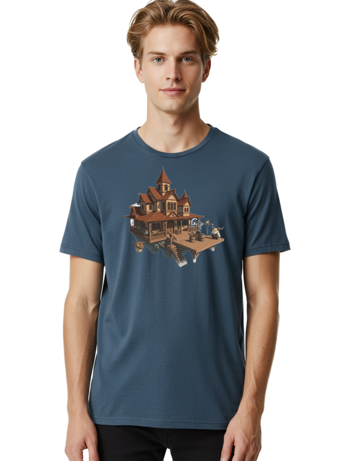 Whimsical-Wooden-Treehouse Men'S Graphic Tee, 100% Cotton, Comfortable Casual Summer Wear, Machine Washable, Vintage Camera, Old Camera, Antique Camera, Black Camera, Classic Photography, Photography Equipment, Nostalgic Device, Film Camera, Bah367
