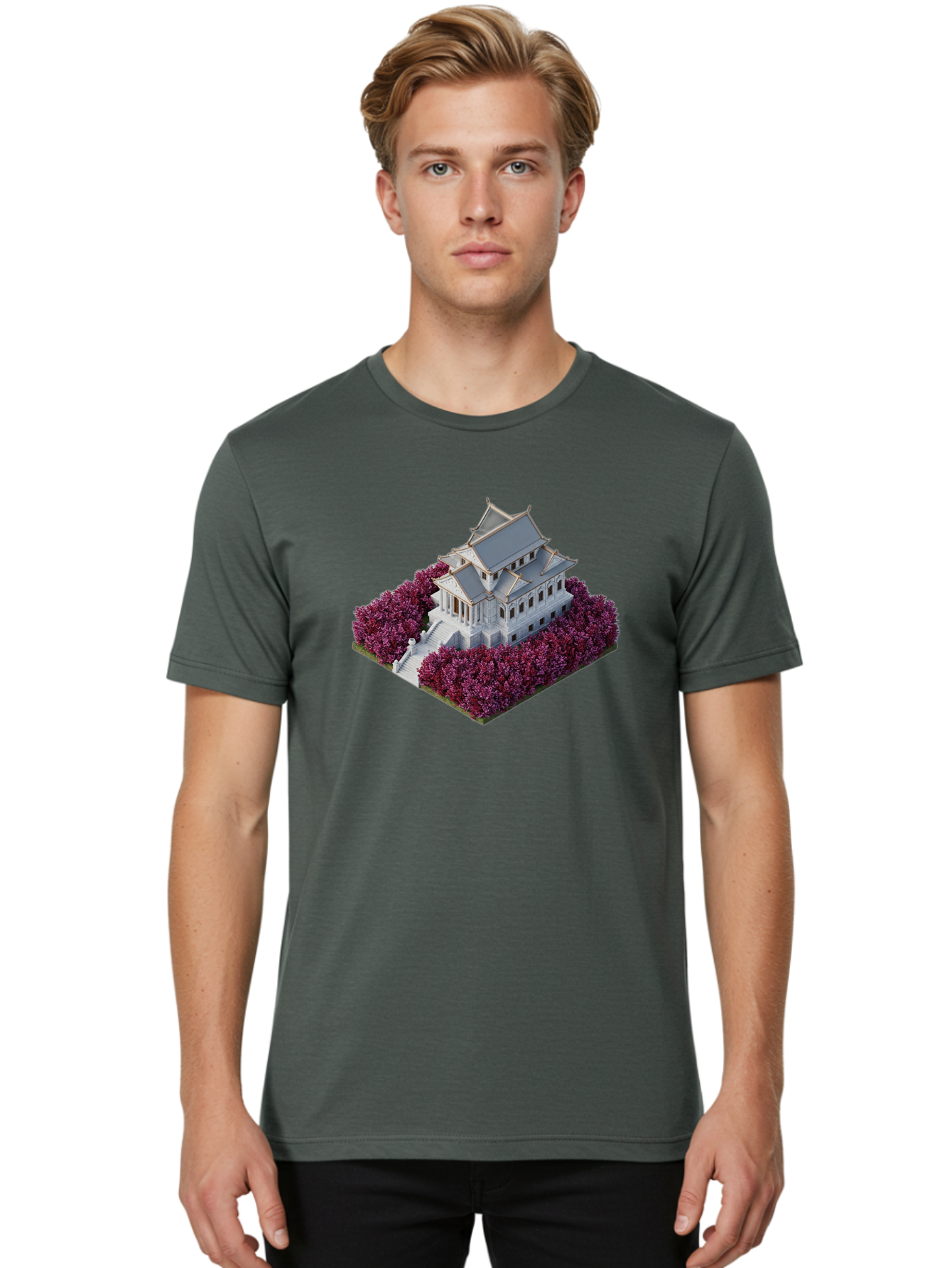 White-Buddhist-Temple Men'S Graphic Tee, 100% Cotton, Comfortable Casual Summer Wear, Machine Washable, Vintage Camera, Old Camera, Antique Camera, Black Camera, Classic Photography, Photography Equipment, Nostalgic Device, Film Camera, Bah368