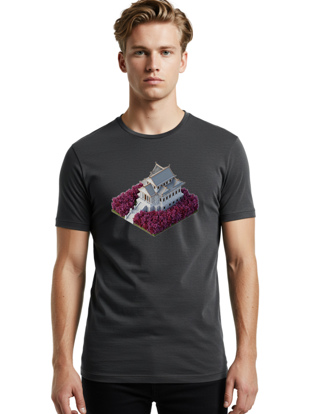 White-Buddhist-Temple Men'S Graphic Tee, 100% Cotton, Comfortable Casual Summer Wear, Machine Washable, Vintage Camera, Old Camera, Antique Camera, Black Camera, Classic Photography, Photography Equipment, Nostalgic Device, Film Camera, Bah368