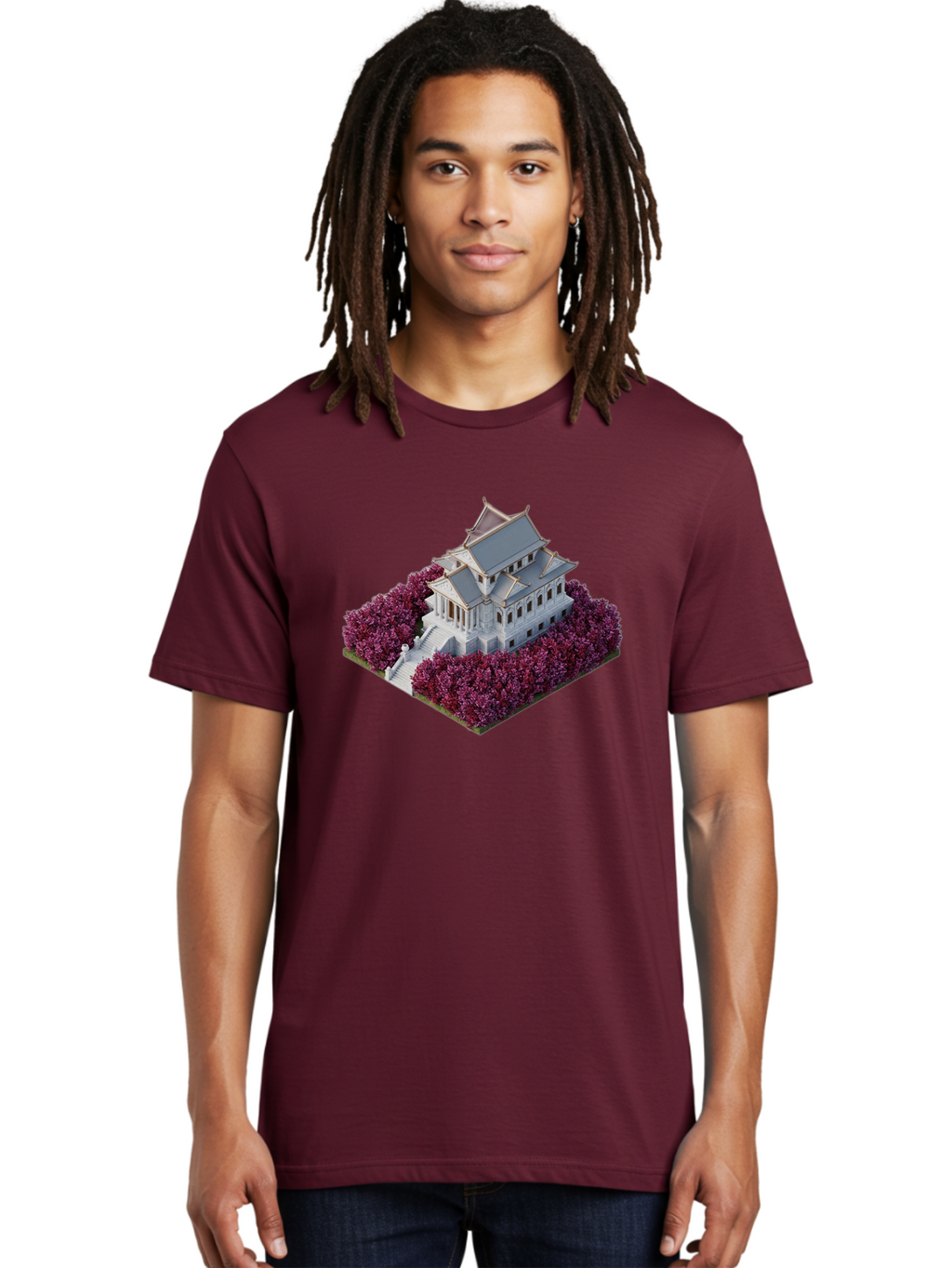White-Buddhist-Temple Men'S Graphic Tee, 100% Cotton, Comfortable Casual Summer Wear, Machine Washable, Vintage Camera, Old Camera, Antique Camera, Black Camera, Classic Photography, Photography Equipment, Nostalgic Device, Film Camera, Bah368