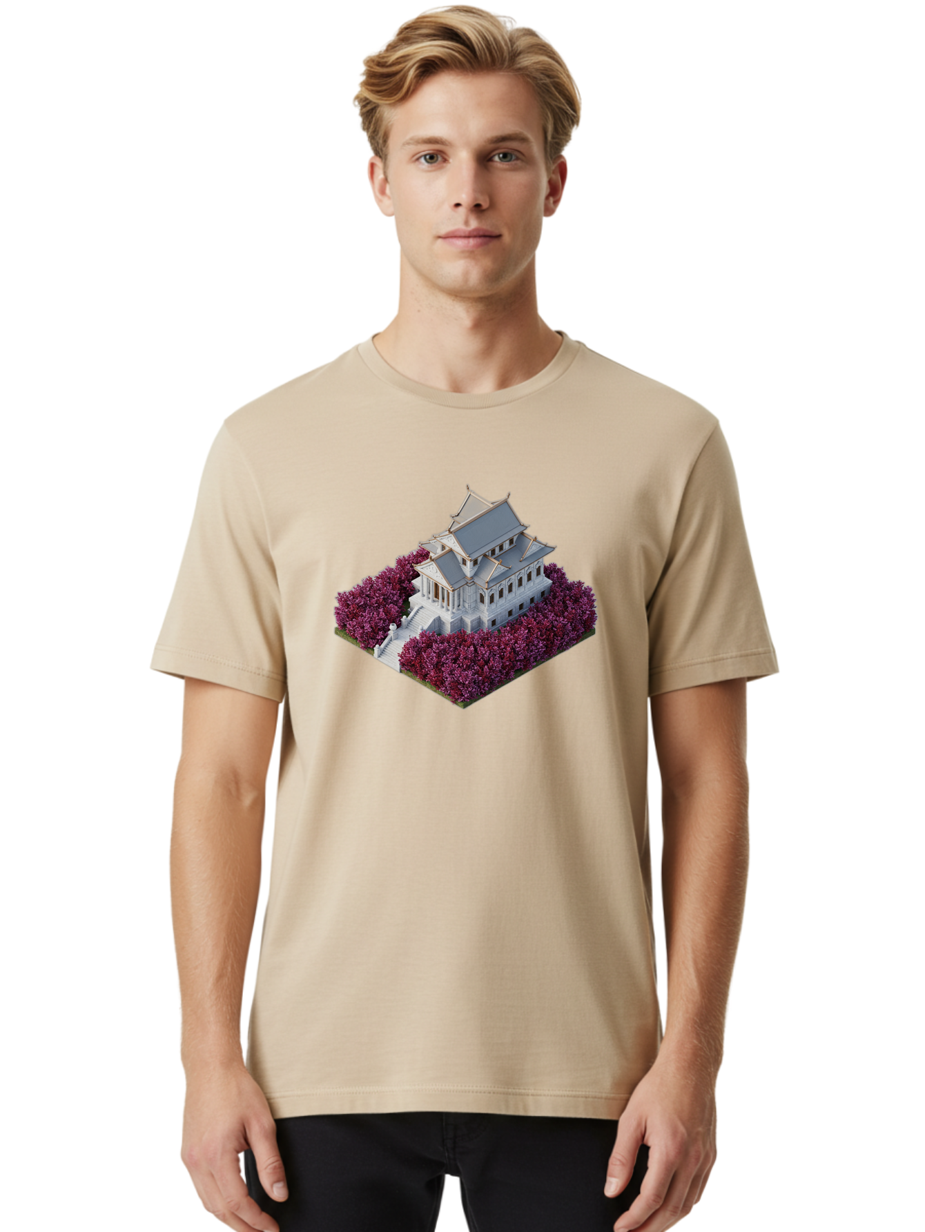 White-Buddhist-Temple Men'S Graphic Tee, 100% Cotton, Comfortable Casual Summer Wear, Machine Washable, Vintage Camera, Old Camera, Antique Camera, Black Camera, Classic Photography, Photography Equipment, Nostalgic Device, Film Camera, Bah368