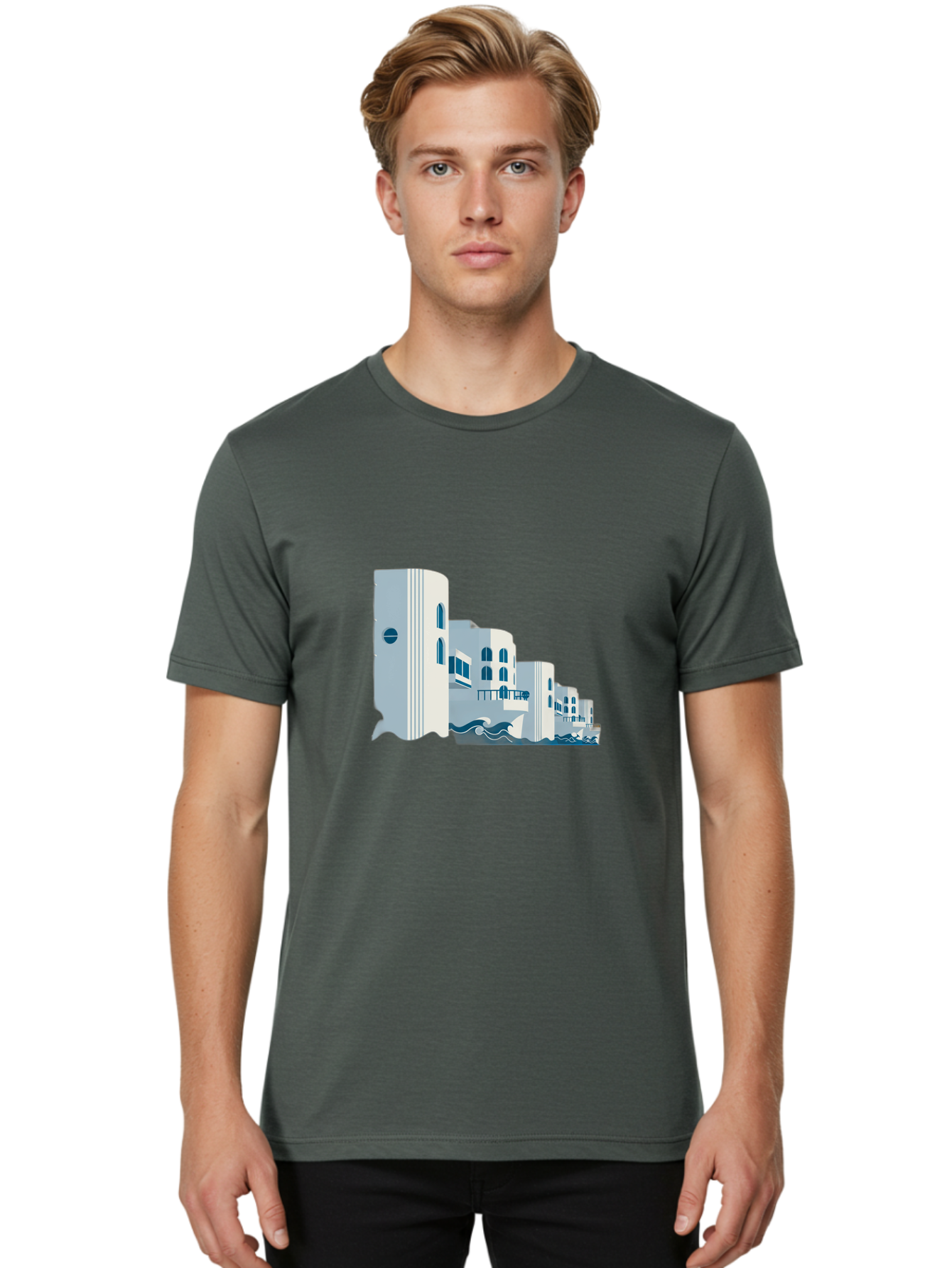 White-Buildings Men'S Graphic Tee, 100% Cotton, Comfortable Casual Summer Wear, Machine Washable, Vintage Camera, Old Camera, Antique Camera, Black Camera, Classic Photography, Photography Equipment, Nostalgic Device, Film Camera, Camera Art Bah369