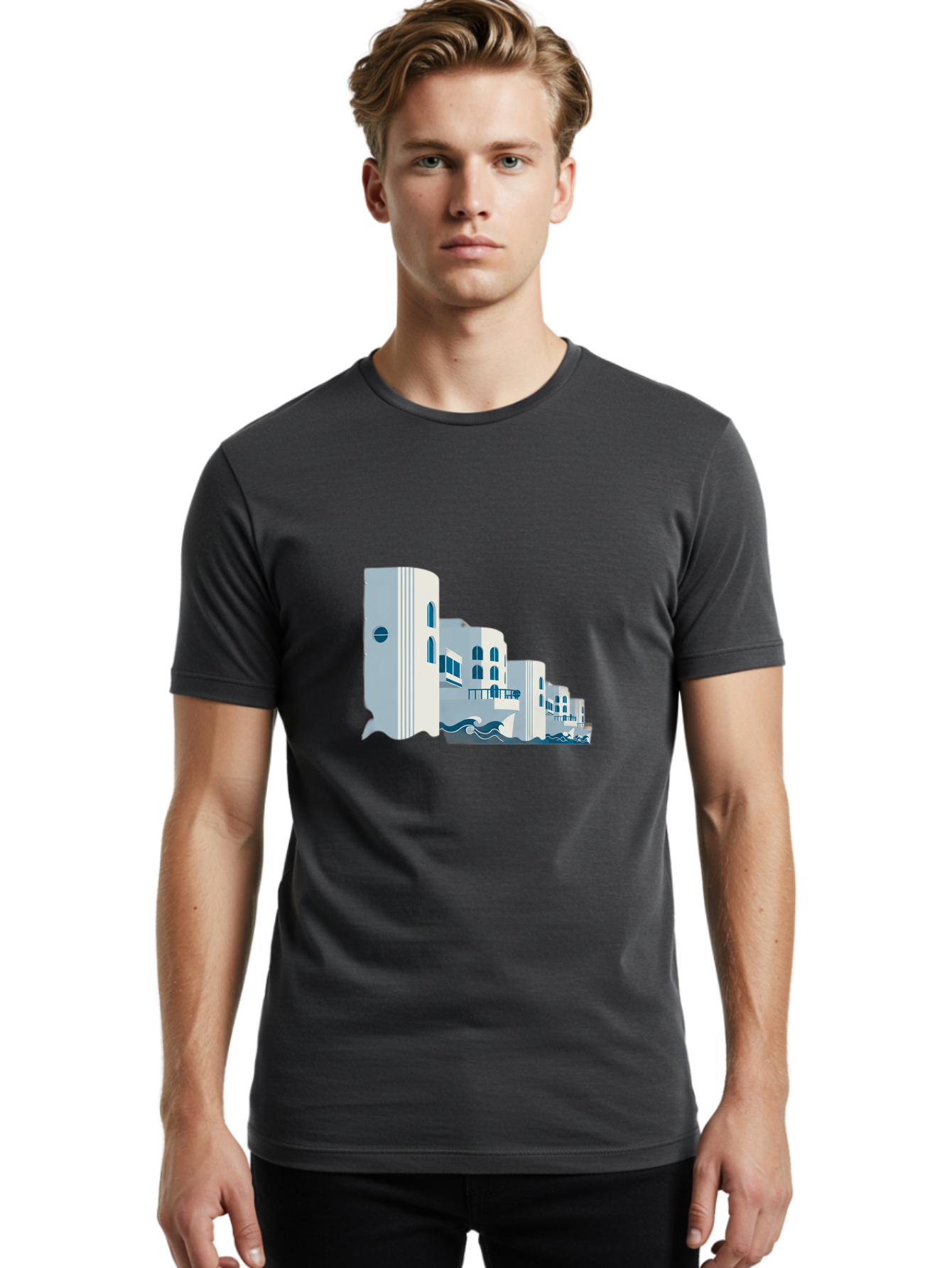 White-Buildings Men'S Graphic Tee, 100% Cotton, Comfortable Casual Summer Wear, Machine Washable, Vintage Camera, Old Camera, Antique Camera, Black Camera, Classic Photography, Photography Equipment, Nostalgic Device, Film Camera, Camera Art Bah369