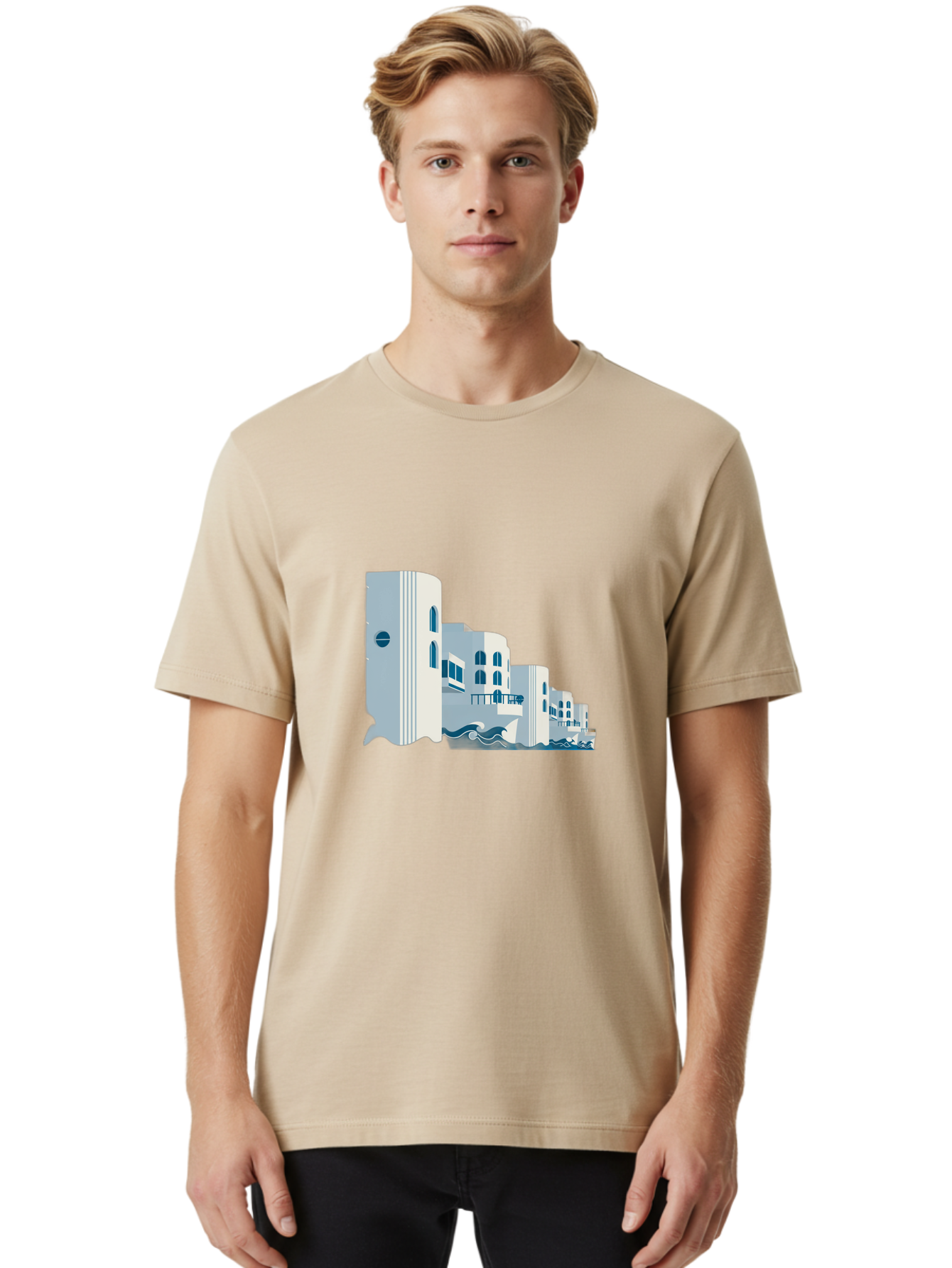 White-Buildings Men'S Graphic Tee, 100% Cotton, Comfortable Casual Summer Wear, Machine Washable, Vintage Camera, Old Camera, Antique Camera, Black Camera, Classic Photography, Photography Equipment, Nostalgic Device, Film Camera, Camera Art Bah369