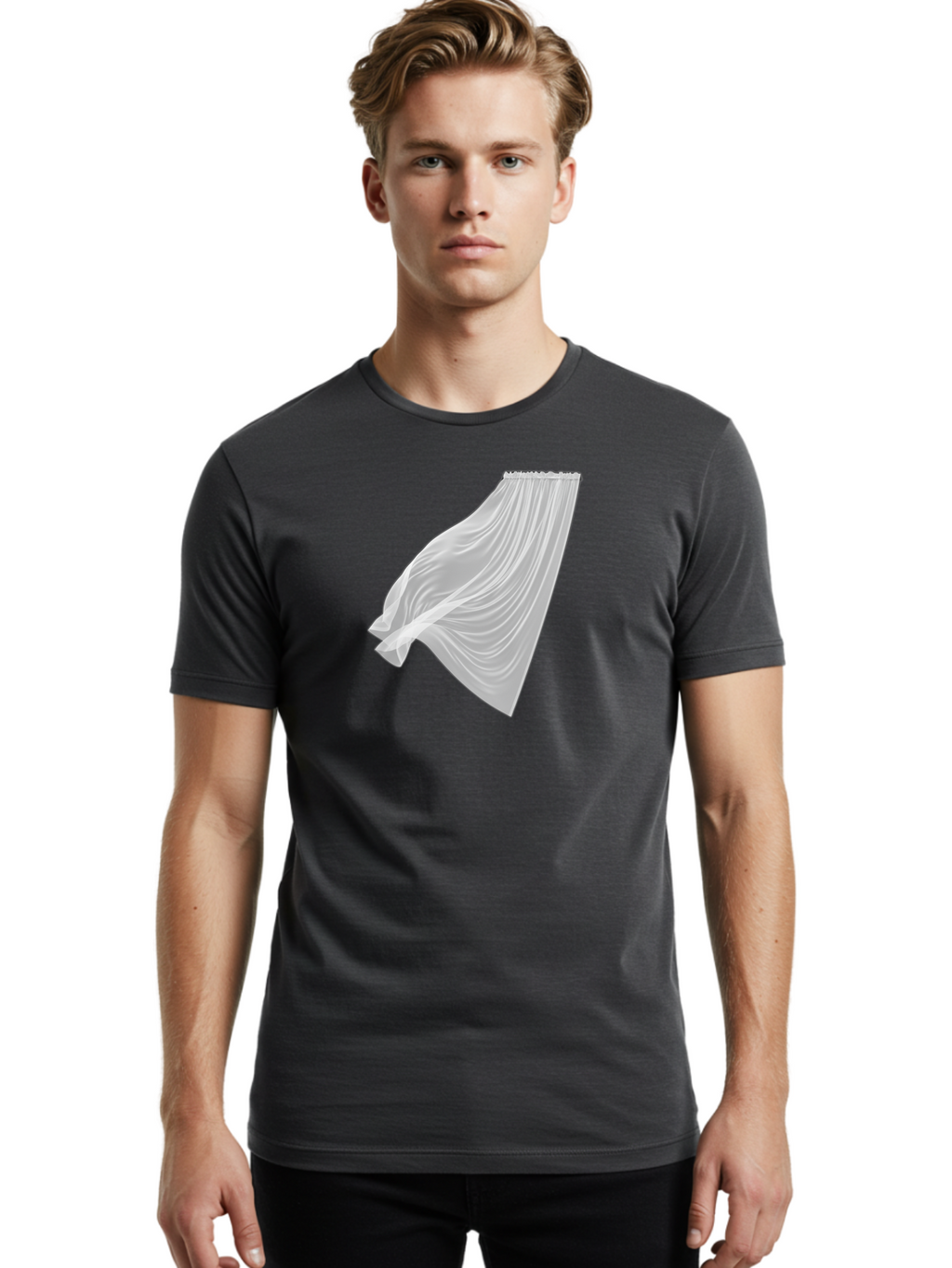 White-Curtain-1 Men'S Graphic Tee, 100% Cotton, Comfortable Casual Summer Wear, Machine Washable, Vintage Camera, Old Camera, Antique Camera, Black Camera, Classic Photography, Photography Equipment, Nostalgic Device, Film Camera, Camera Art Bah370