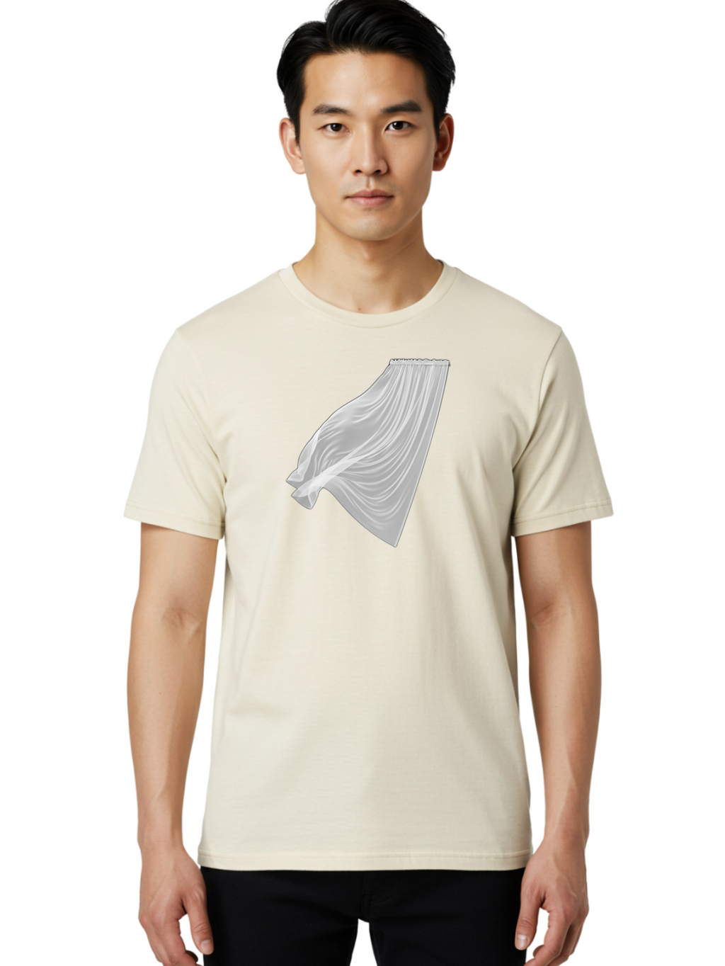 White-Curtain-1 Men'S Graphic Tee, 100% Cotton, Comfortable Casual Summer Wear, Machine Washable, Vintage Camera, Old Camera, Antique Camera, Black Camera, Classic Photography, Photography Equipment, Nostalgic Device, Film Camera, Camera Art Bah370