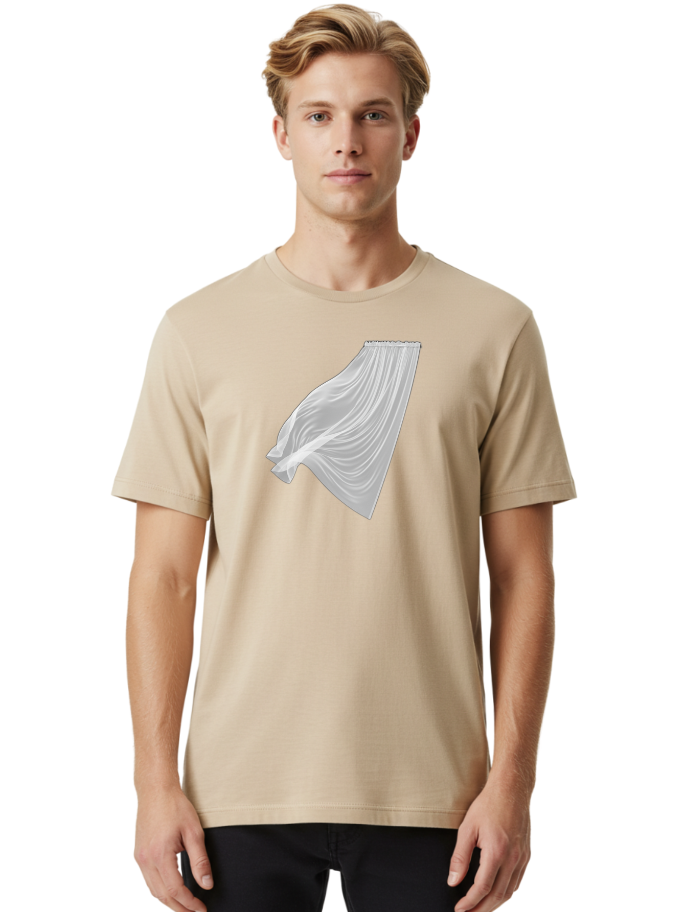 White-Curtain-1 Men'S Graphic Tee, 100% Cotton, Comfortable Casual Summer Wear, Machine Washable, Vintage Camera, Old Camera, Antique Camera, Black Camera, Classic Photography, Photography Equipment, Nostalgic Device, Film Camera, Camera Art Bah370