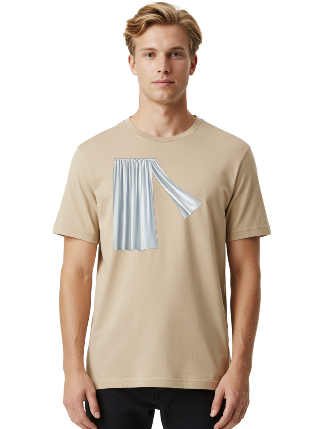 White-Curtain-2 Men'S Graphic Tee, 100% Cotton, Comfortable Casual Summer Wear, Machine Washable, Vintage Camera, Old Camera, Antique Camera, Black Camera, Classic Photography, Photography Equipment, Nostalgic Device, Film Camera, Camera Art Bah371
