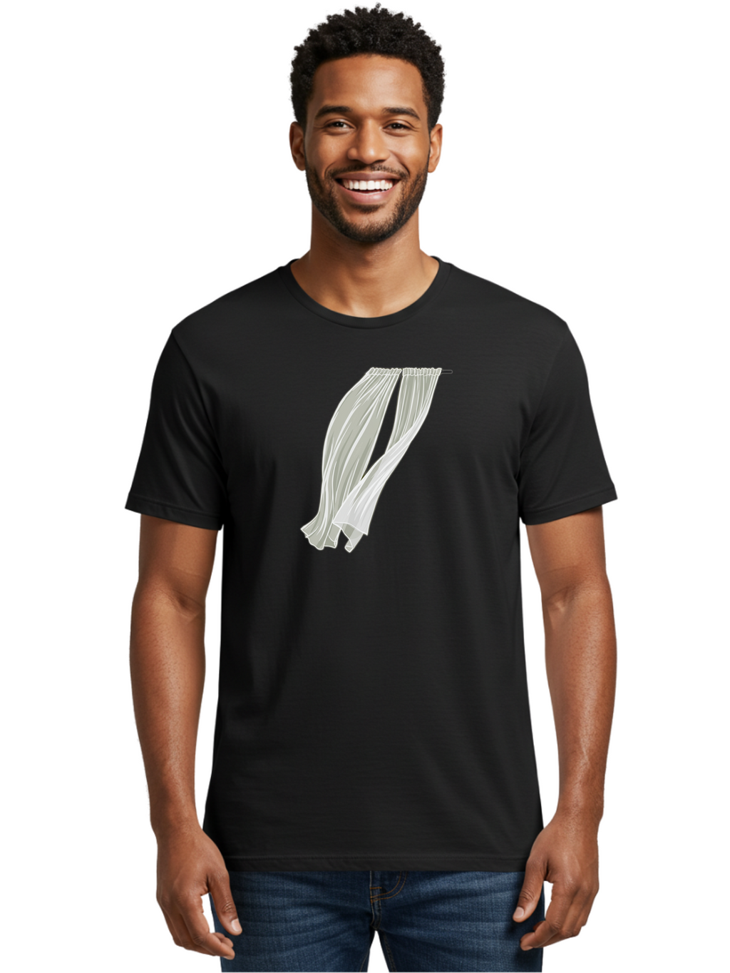 White-Curtains-1 Men'S Graphic Tee, 100% Cotton, Comfortable Casual Summer Wear, Machine Washable, Vintage Camera, Old Camera, Antique Camera, Black Camera, Classic Photography, Photography Equipment, Nostalgic Device, Film Camera, Camera Art Bah373