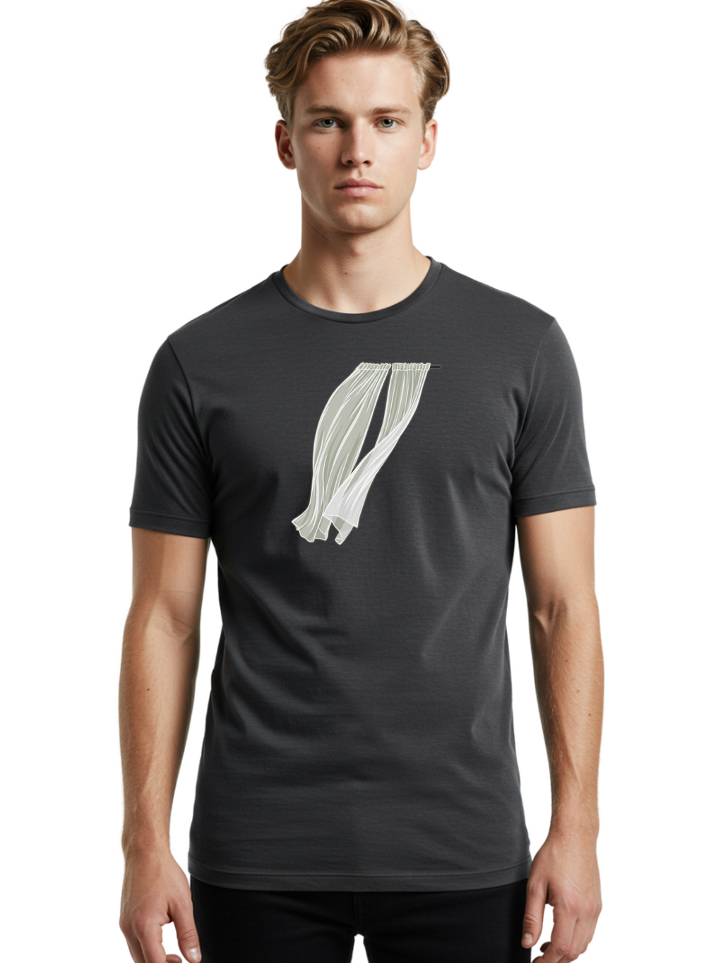 White-Curtains-1 Men'S Graphic Tee, 100% Cotton, Comfortable Casual Summer Wear, Machine Washable, Vintage Camera, Old Camera, Antique Camera, Black Camera, Classic Photography, Photography Equipment, Nostalgic Device, Film Camera, Camera Art Bah373