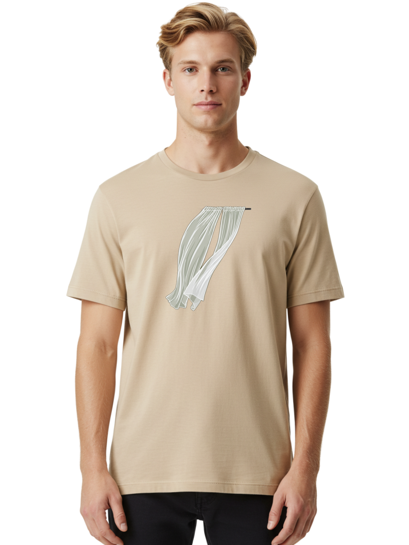White-Curtains-1 Men'S Graphic Tee, 100% Cotton, Comfortable Casual Summer Wear, Machine Washable, Vintage Camera, Old Camera, Antique Camera, Black Camera, Classic Photography, Photography Equipment, Nostalgic Device, Film Camera, Camera Art Bah373