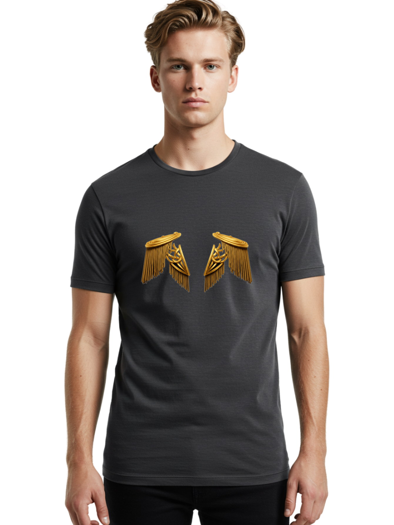 Winged-Epaulettes Men'S Graphic Tee, 100% Cotton, Comfortable Casual Summer Wear, Machine Washable, Vintage Camera, Old Camera, Antique Camera, Black Camera, Classic Photography, Photography Equipment, Nostalgic Device, Film Camera, Camera Art Bah385