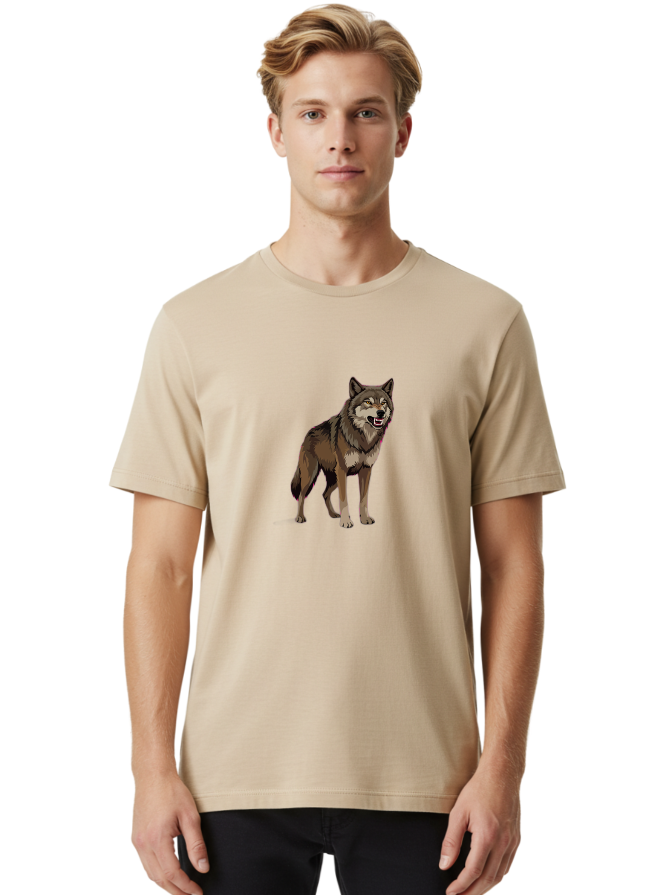 Wolf Men'S Graphic Tee, 100% Cotton, Comfortable Casual Summer Wear, Machine Washable, Vintage Camera, Old Camera, Antique Camera, Black Camera, Classic Photography, Photography Equipment, Nostalgic Device, Film Camera, Camera Art Bah390