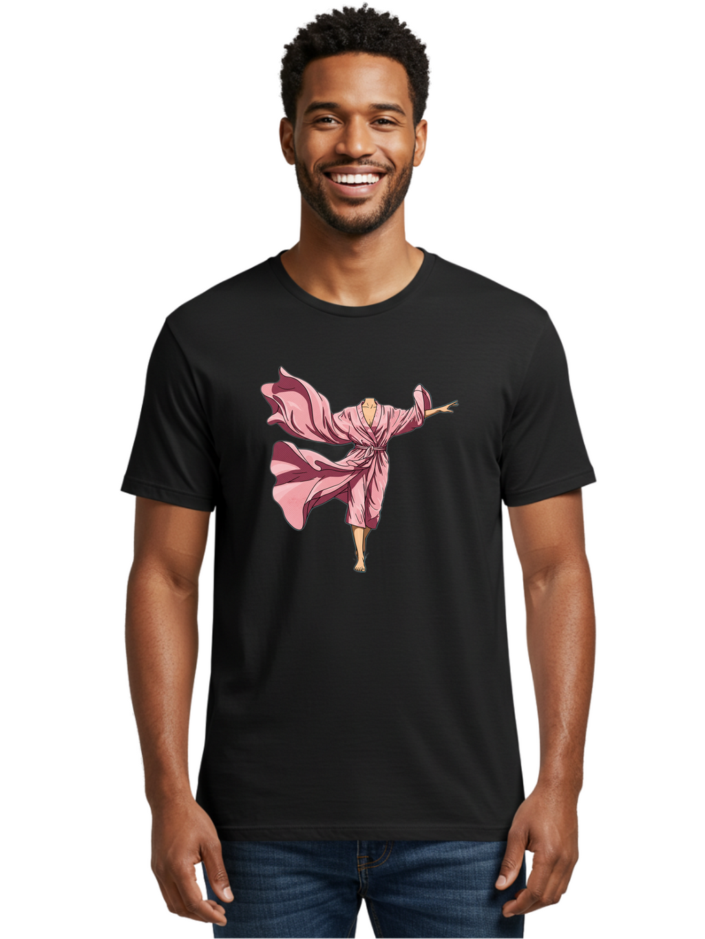 Woman-In-Flowing-Pink-Robe Men'S Graphic Tee, 100% Cotton, Comfortable Casual Summer Wear, Machine Washable, Vintage Camera, Old Camera, Antique Camera, Black Camera, Classic Photography, Photography Equipment, Nostalgic Device, Film Camera, Bah391