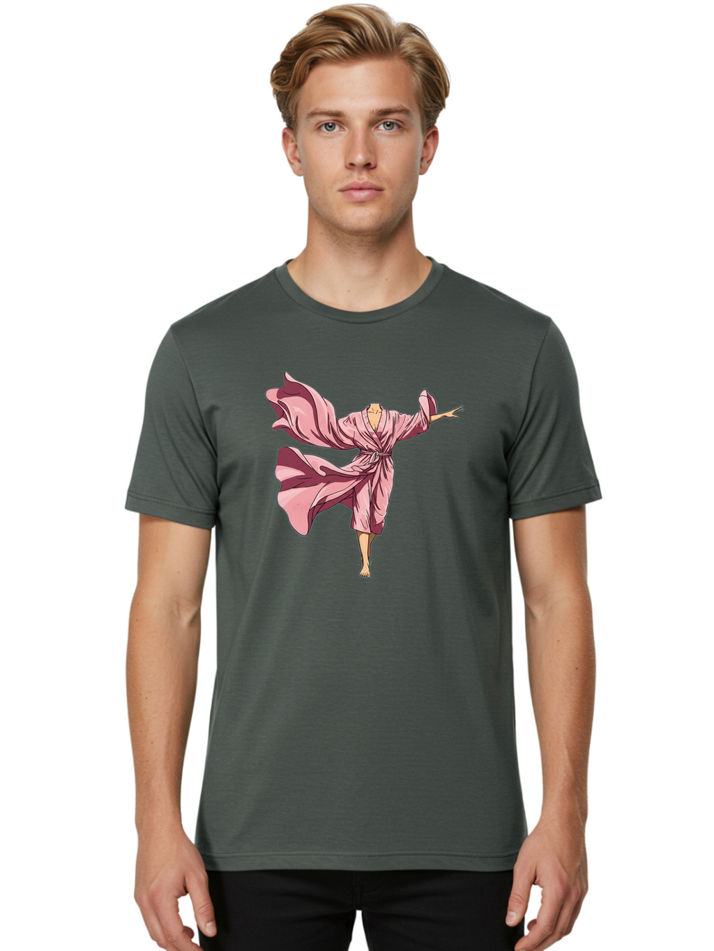 Woman-In-Flowing-Pink-Robe Men'S Graphic Tee, 100% Cotton, Comfortable Casual Summer Wear, Machine Washable, Vintage Camera, Old Camera, Antique Camera, Black Camera, Classic Photography, Photography Equipment, Nostalgic Device, Film Camera, Bah391