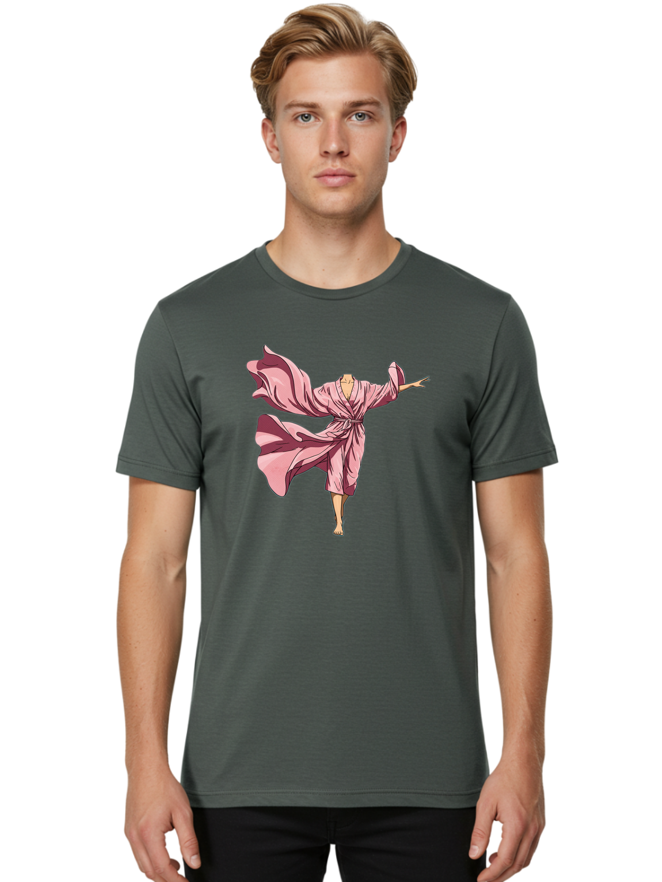 Woman-In-Flowing-Pink-Robe Men'S Graphic Tee, 100% Cotton, Comfortable Casual Summer Wear, Machine Washable, Vintage Camera, Old Camera, Antique Camera, Black Camera, Classic Photography, Photography Equipment, Nostalgic Device, Film Camera, Bah391
