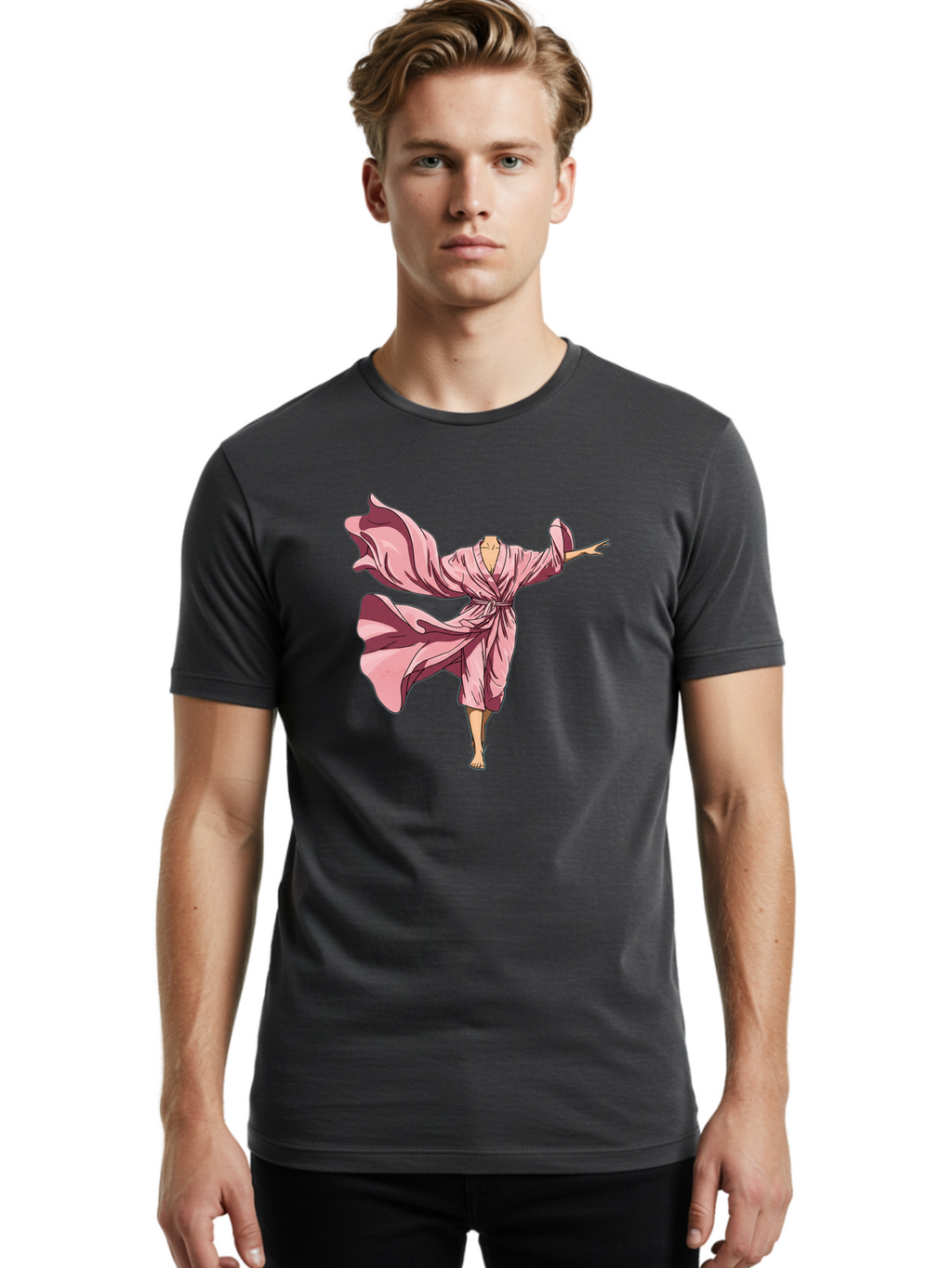 Woman-In-Flowing-Pink-Robe Men'S Graphic Tee, 100% Cotton, Comfortable Casual Summer Wear, Machine Washable, Vintage Camera, Old Camera, Antique Camera, Black Camera, Classic Photography, Photography Equipment, Nostalgic Device, Film Camera, Bah391
