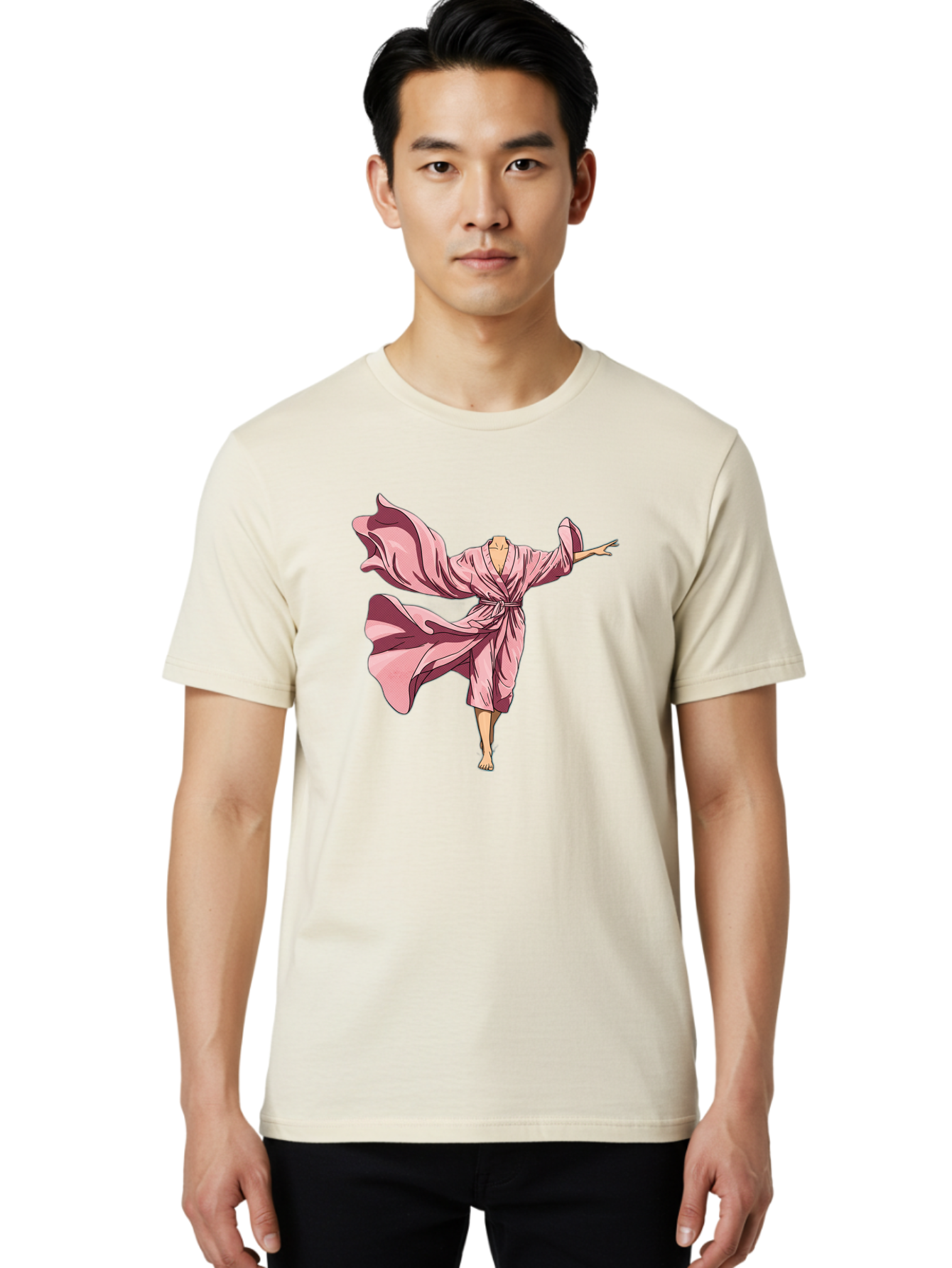 Woman-In-Flowing-Pink-Robe Men'S Graphic Tee, 100% Cotton, Comfortable Casual Summer Wear, Machine Washable, Vintage Camera, Old Camera, Antique Camera, Black Camera, Classic Photography, Photography Equipment, Nostalgic Device, Film Camera, Bah391