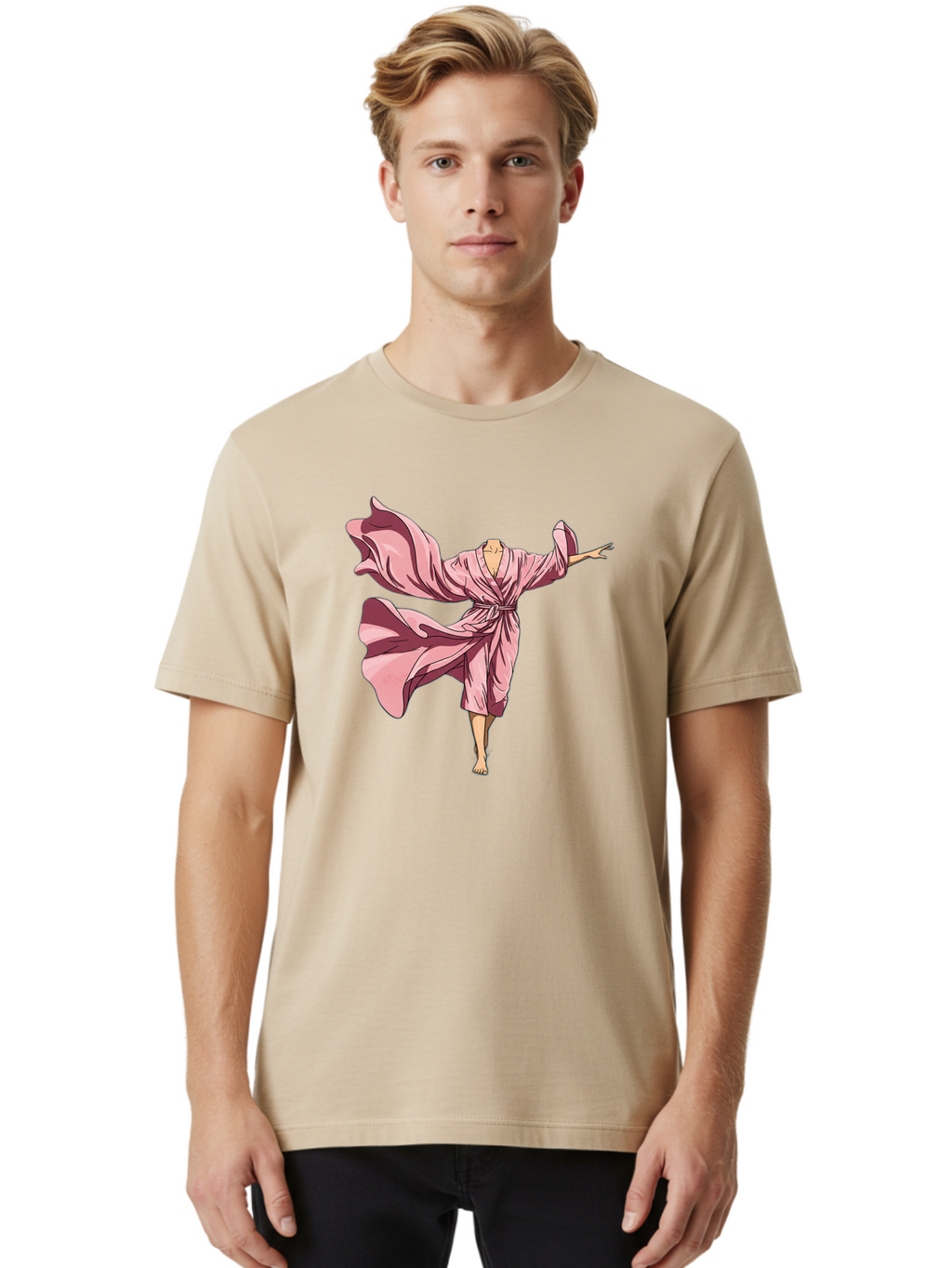 Woman-In-Flowing-Pink-Robe Men'S Graphic Tee, 100% Cotton, Comfortable Casual Summer Wear, Machine Washable, Vintage Camera, Old Camera, Antique Camera, Black Camera, Classic Photography, Photography Equipment, Nostalgic Device, Film Camera, Bah391