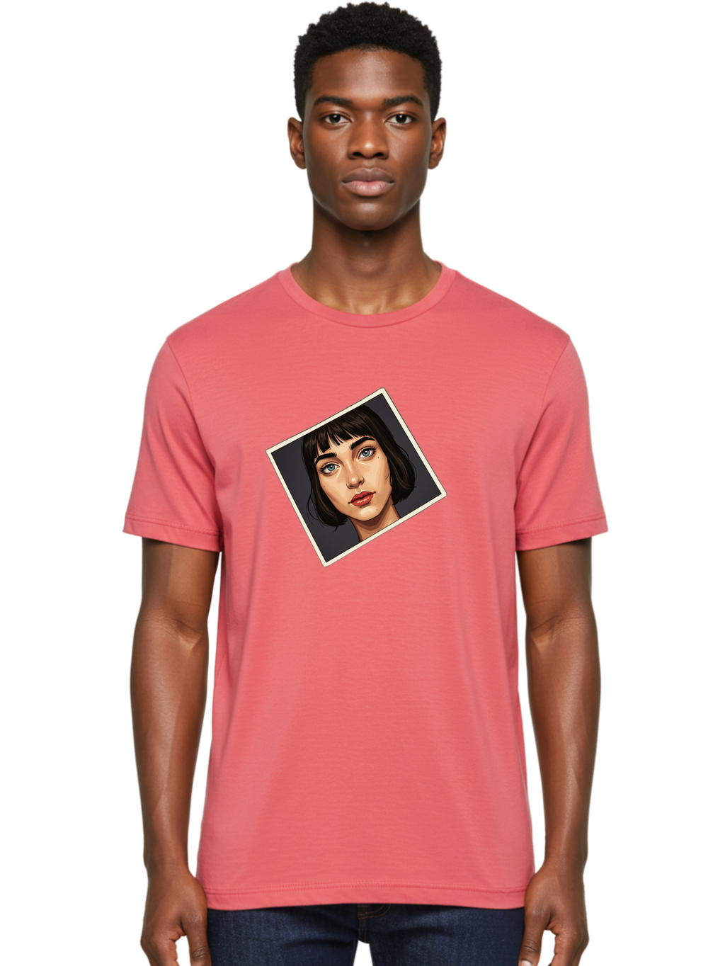 Woman-Portrait Men'S Graphic Tee, 100% Cotton, Comfortable Casual Summer Wear, Machine Washable, Vintage Camera, Old Camera, Antique Camera, Black Camera, Classic Photography, Photography Equipment, Nostalgic Device, Film Camera, Camera Art Bah394