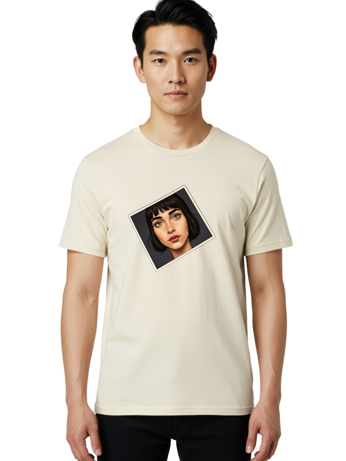 Woman-Portrait Men'S Graphic Tee, 100% Cotton, Comfortable Casual Summer Wear, Machine Washable, Vintage Camera, Old Camera, Antique Camera, Black Camera, Classic Photography, Photography Equipment, Nostalgic Device, Film Camera, Camera Art Bah394